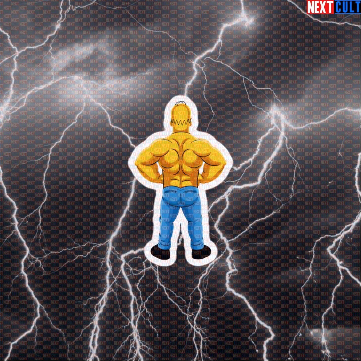Strong Back Bodybuilder Gym Sticker | Funny Workout Decal for Lifters | The Simpsons Fitness Meme Default Title Stickers Bodybuilding Fitness Gym The Simpsons TV Workout Next Cult Brand
