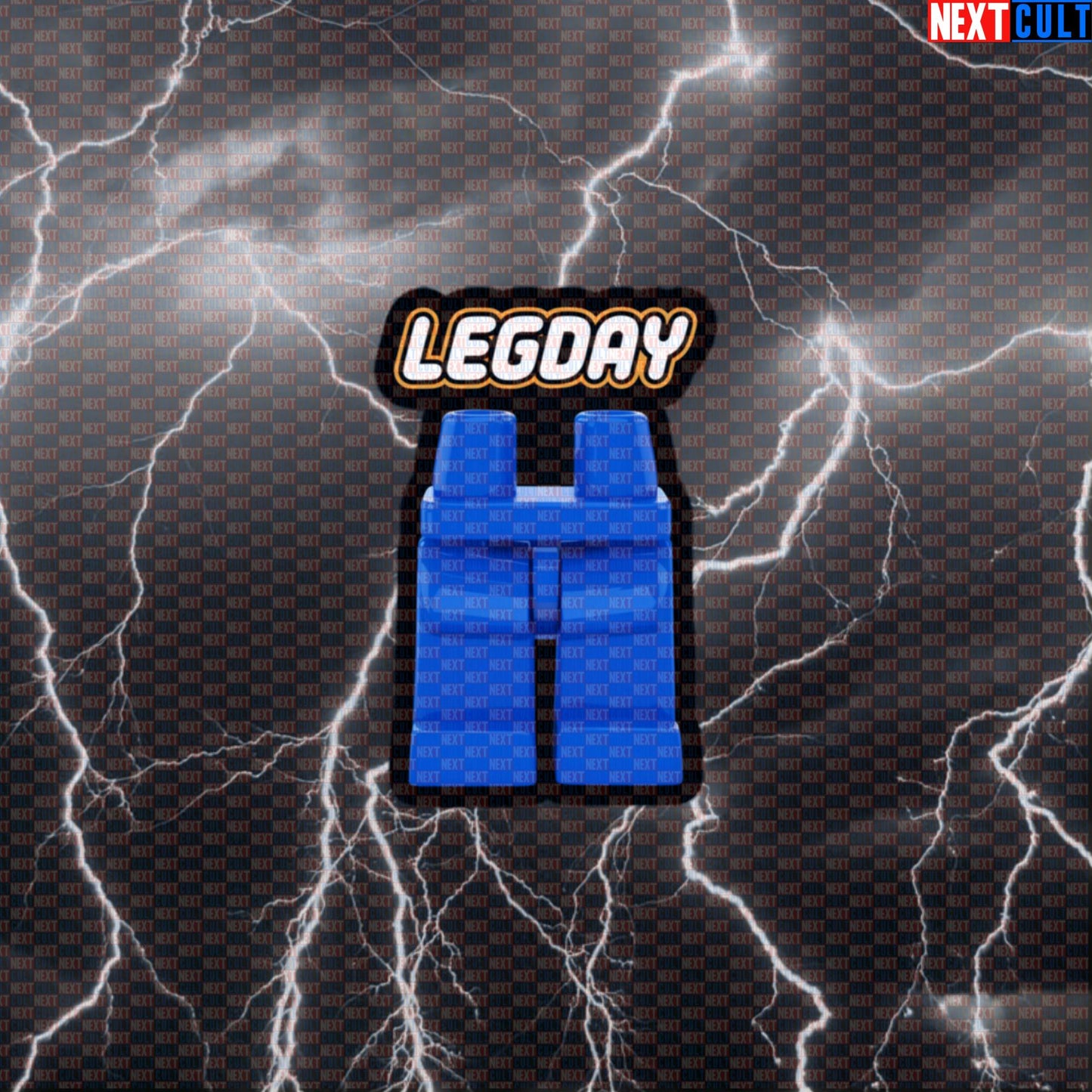 Leg Day Gains Gym Sticker | LEGO Parody Workout Decal for Water Bottles & Gym Gear | Fitness Meme Sticker Default Title Stickers Bodybuilding Fitness Gym Leg Day LEGO Powerlifting Workout Next Cult Brand