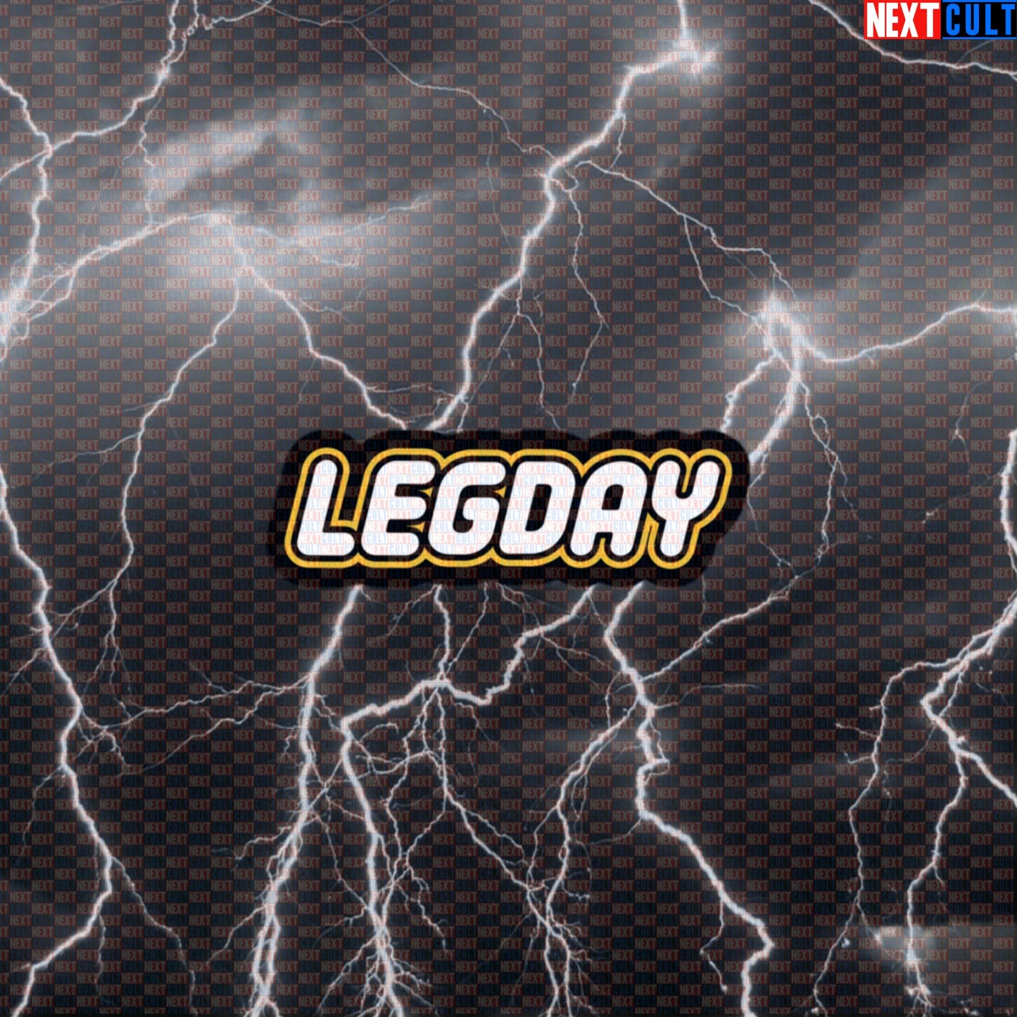 Leg Day Gains Gym Sticker | LEGO Workout Decal For Water Bottles & Gym Gear | Fitness Meme Sticker Default Title Stickers Bodybuilding Fitness Gym Leg Day LEGO Powerlifting Workout Next Cult Brand