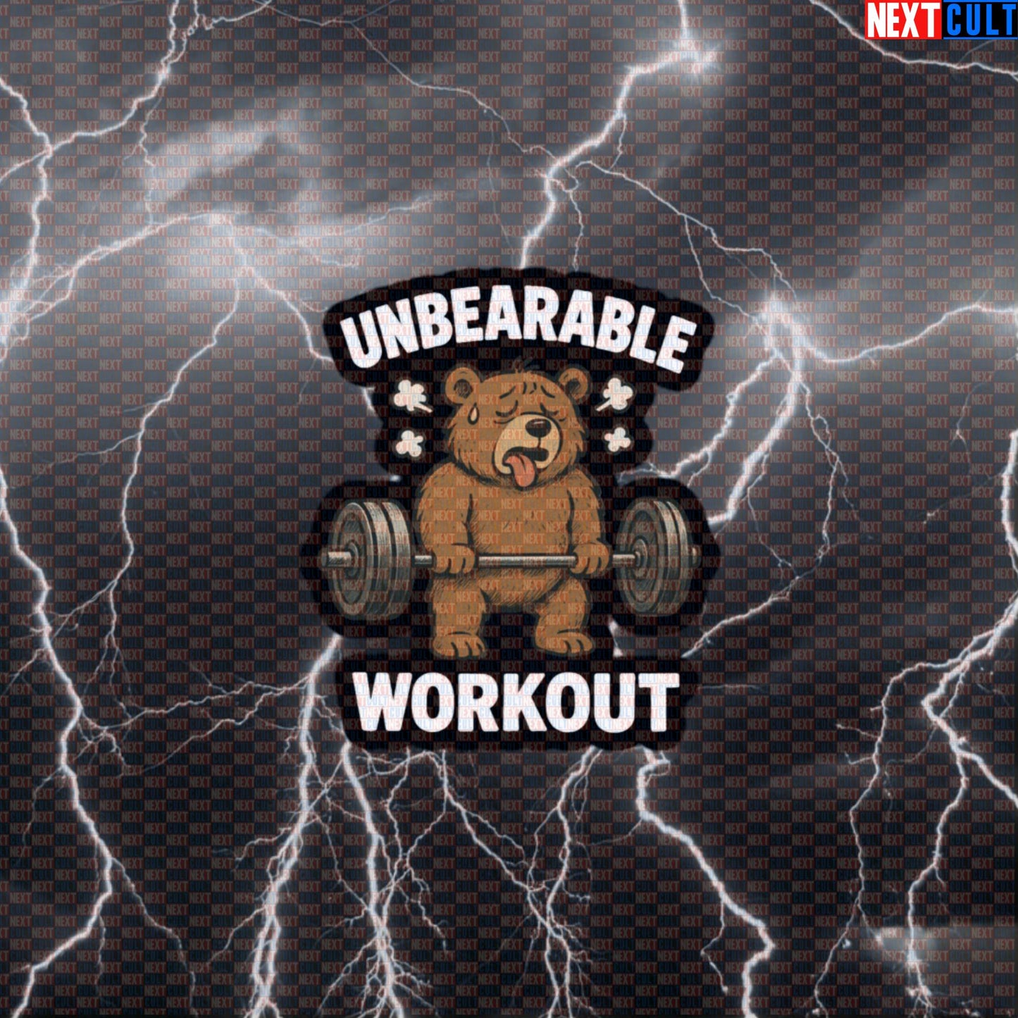 Exhausted Bear Unbearable Workout Sticker | Funny Gym Decal For Lifters & Bodybuilding Default Title Stickers Bodybuilding Fitness Gym Powerlifting Workout Next Cult Brand