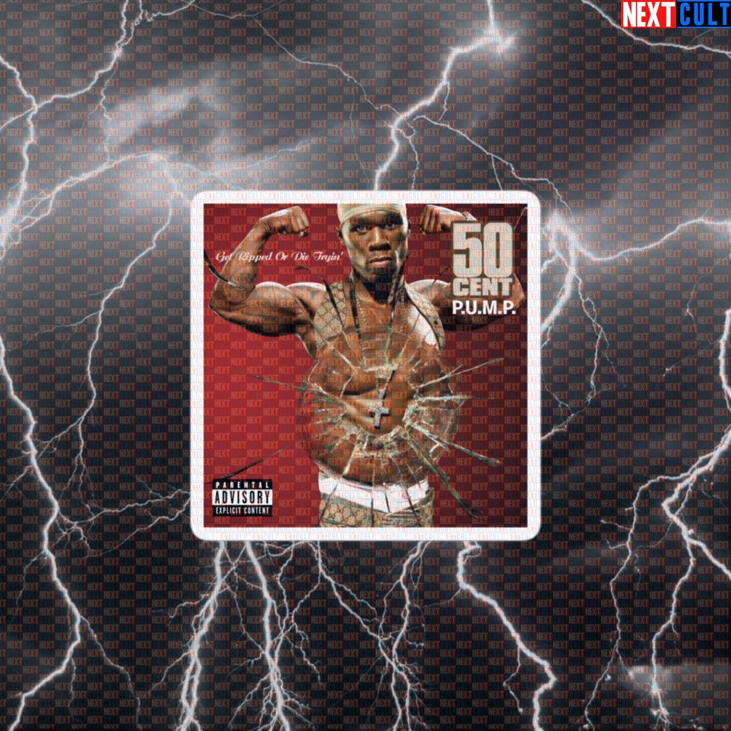 P.U.M.P. Get Ripped Or Die Tryin' Gym Sticker | 50 Cent Fitness Meme Vinyl Decal Default Title Stickers 50 Cent Bodybuilding Fitness Gym Hip Hop Workout Next Cult Brand