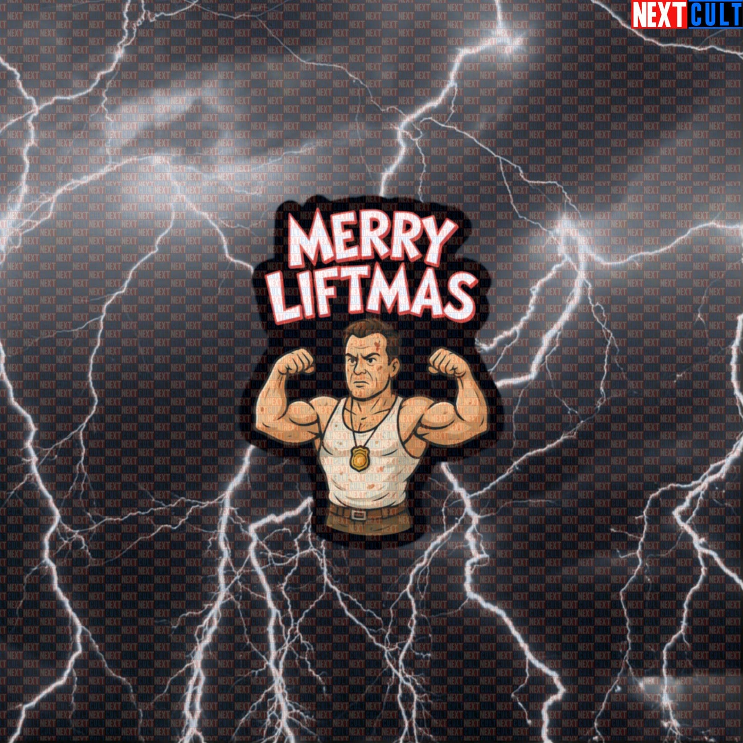 Merry Liftmas Funny Gym Sticker | Die Hard Workout Decal For Lifters & Gymbros Default Title Bodybuilding Christmas Films Fitness Gym Powerlifting Workout Next Cult Brand