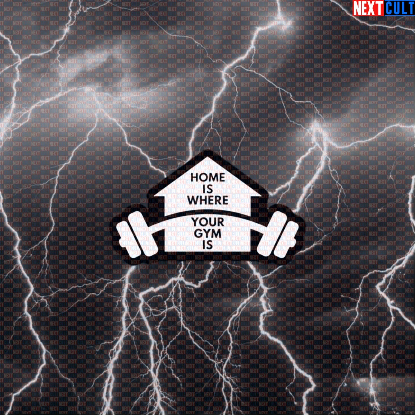 Home Is Where Your Gym Is Sticker | Funny Garage Gym Decal | Basement Gym Workout Sticker For Home Gym Nerds Default Title Fitness Gym Home Gym Workout Next Cult Brand