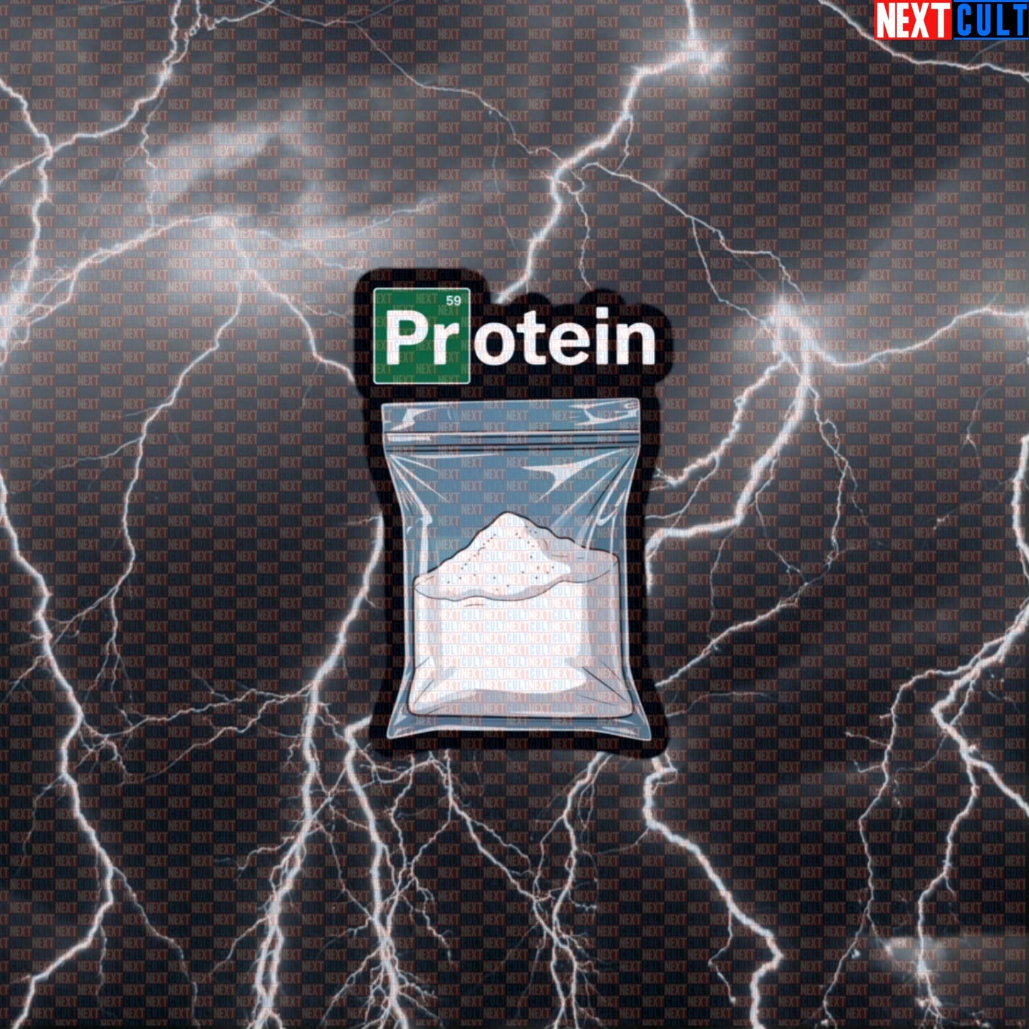 Protein Addict Gym Sticker | Breaking Bad Parody Workout Decal | My Protein Powder Sticker Default Title Bodybuilding Breaking Bad Fitness Gym TV Workout Next Cult Brand