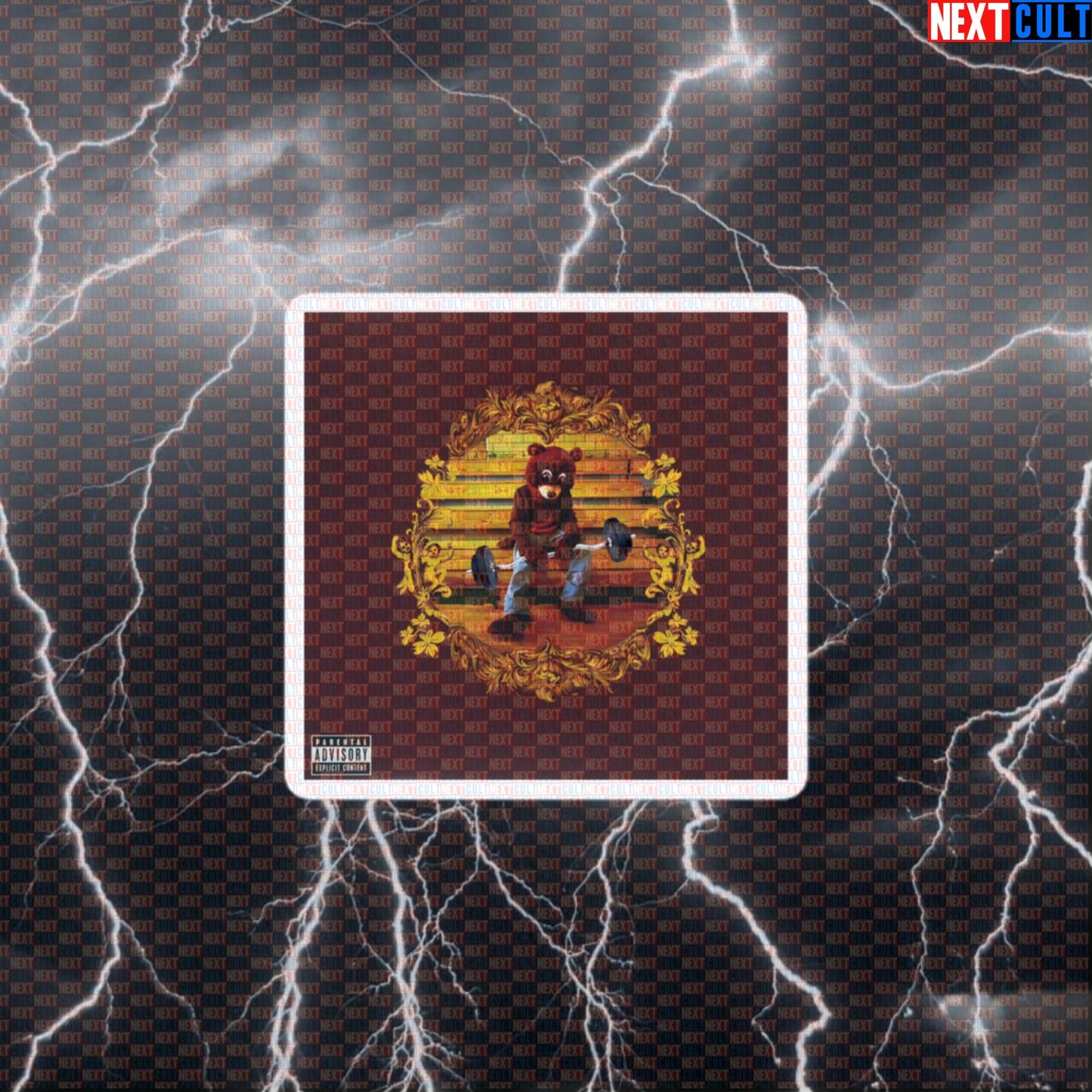 Gym Dropout Bear Workout Sticker Decal | Kanye Lifting Parody Funny Gymbro Meme Art Default Title Stickers Bodybuilding Fitness Gym Hip Hop Kanye West Workout Next Cult Brand