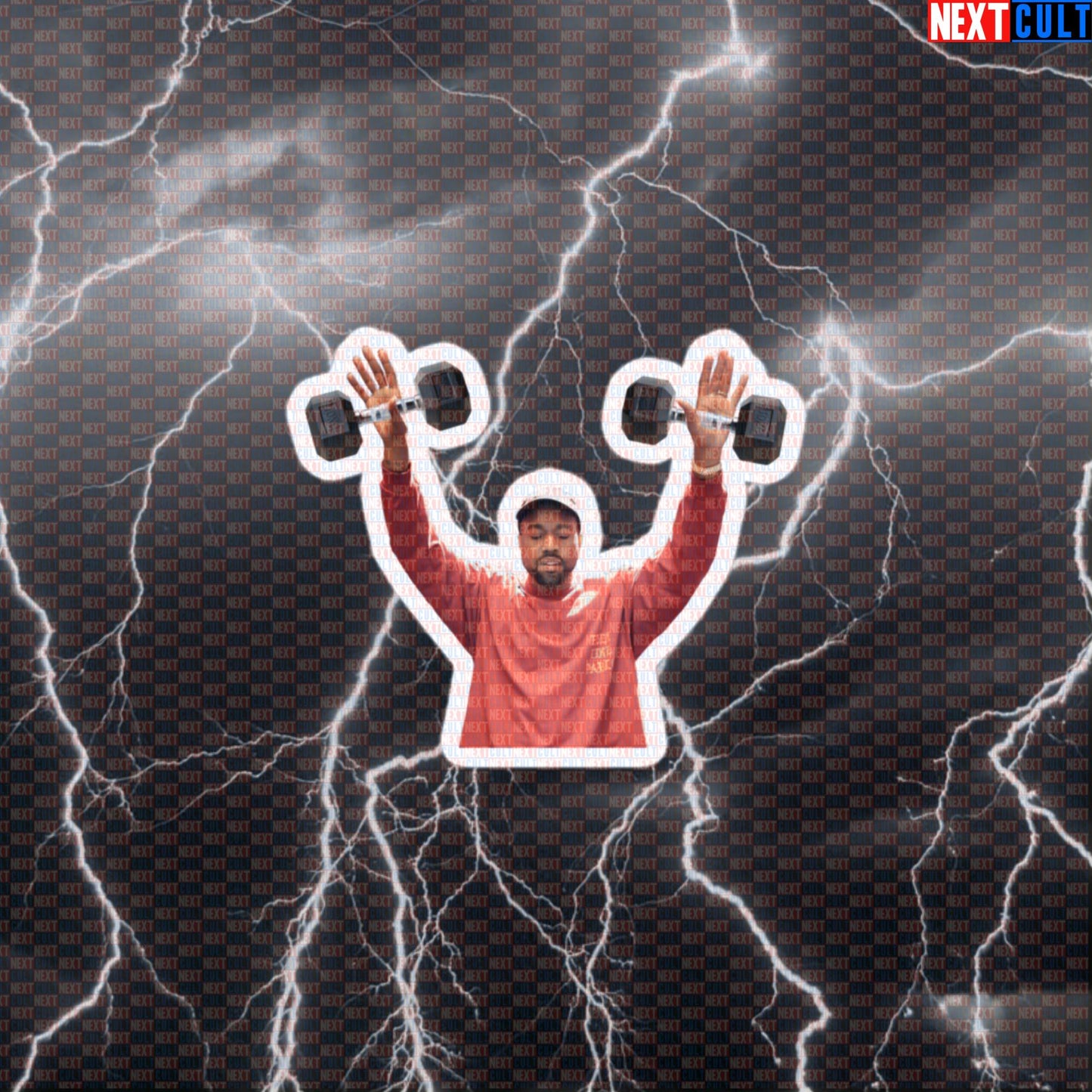 Kanye Lifting Dumbbells Funny Gym Sticker | Rap Music Workout Decal for Lifters Default Title Stickers Bodybuilding Fitness Gym Hip Hop Kanye West Workout Next Cult Brand