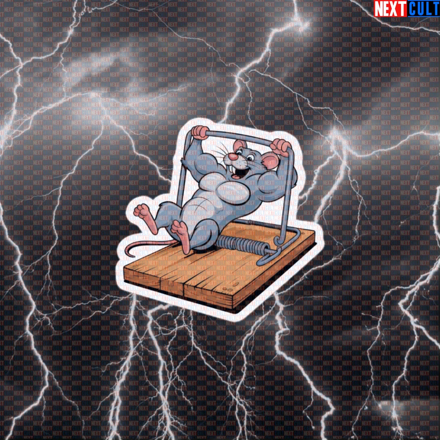 Gymrat Mousetrap Sticker | Funny Gym Rat Workout Decal For Lifters | Next Cult Brand Sticker Default Title Bodybuilding Fitness Gym Gymrat Powerlifting Workout Next Cult Brand
