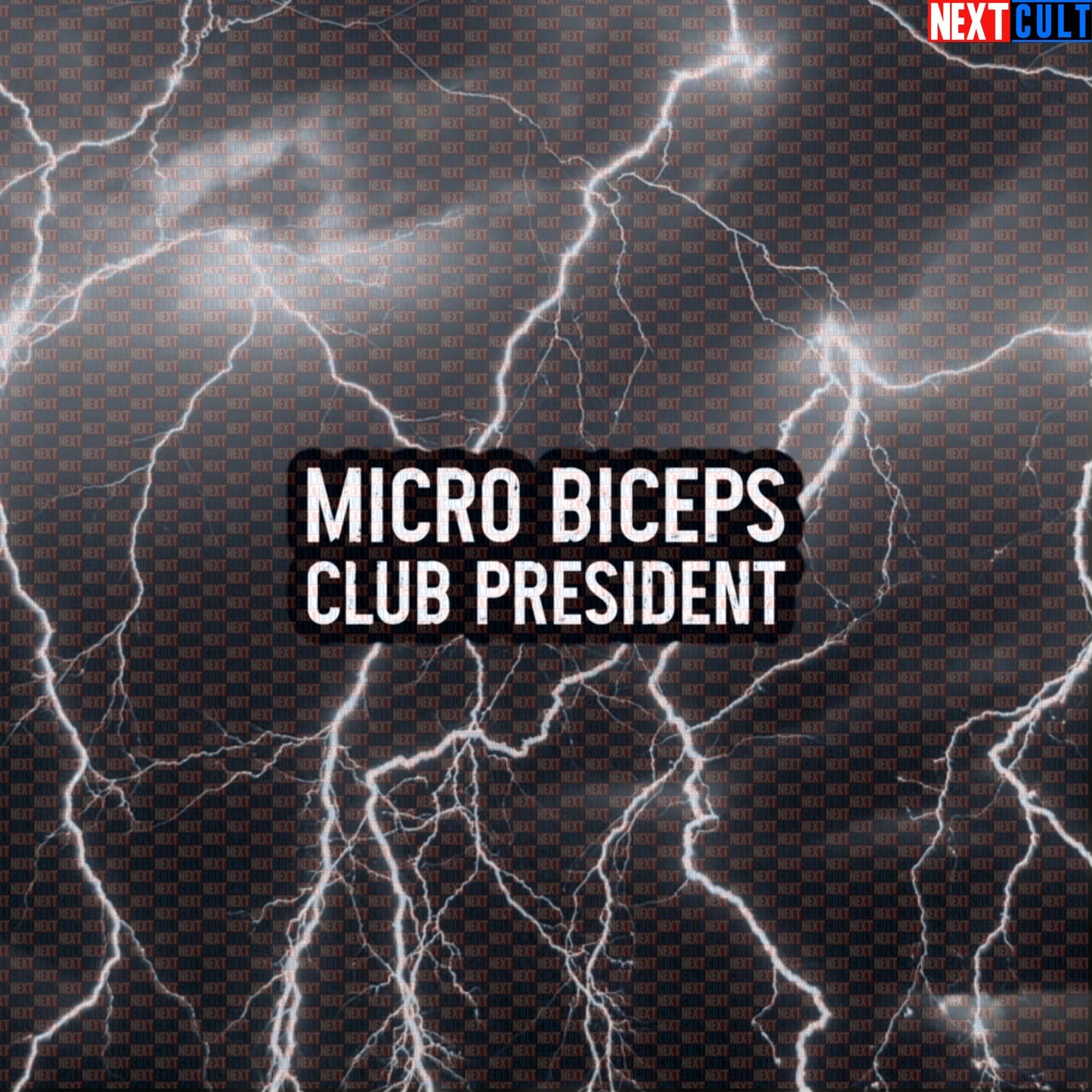 Micro Biceps Club President Gym Sticker | Funny Workout Decal For Lifters | Fitness Meme Sticker Default Title Bodybuilding Fitness Gym Workout Next Cult Brand