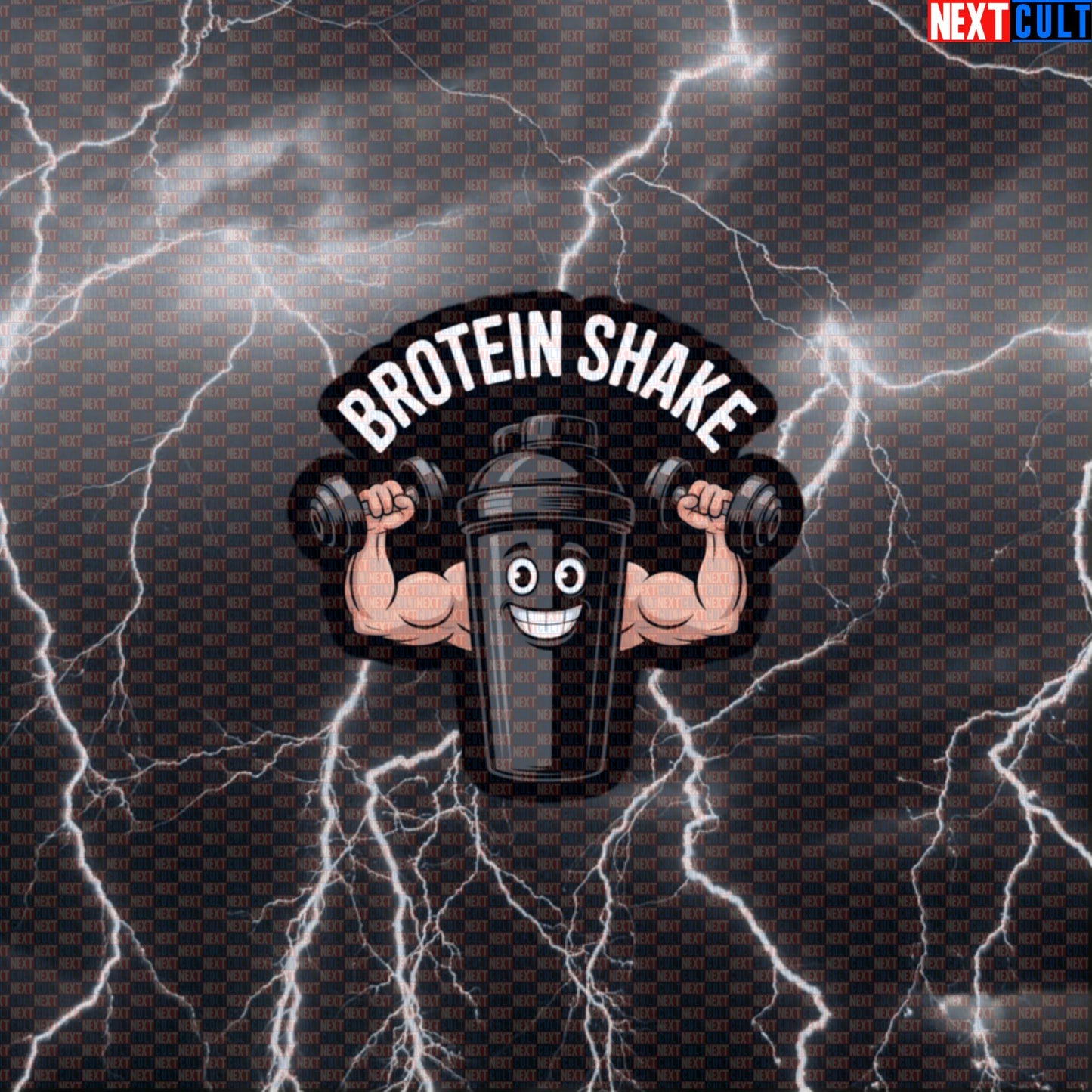 Brotein Shake Gym Sticker | Funny Workout Decal For Bros & Lifters | Gym Meme Sticker For Shaker Cups Default Title Bodybuilding Fast Food Fitness Gym Workout Next Cult Brand