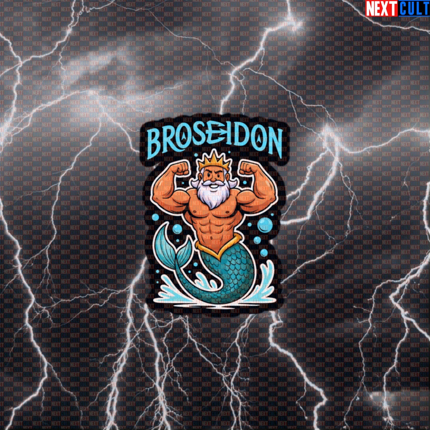 Broseidon God of Gains Funny Gym Sticker | Poseidon Gymbro Decal for Water Bottles & Gym Default Title Ancient Greece Bodybuilding Fitness Gym Workout Next Cult Brand
