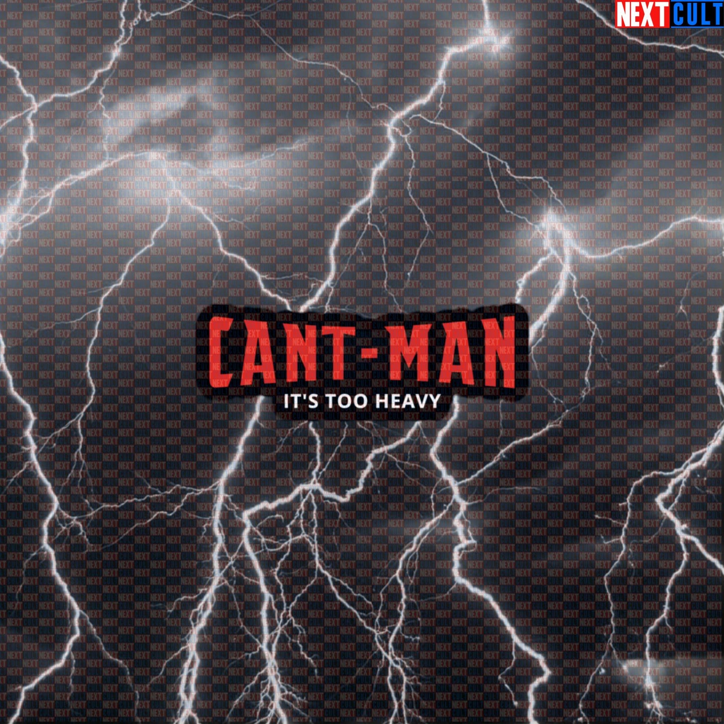 Can’t-Man “It’s Too Heavy” Funny Gym Sticker – Workout Decal for Gym Bags, Water Bottles & Lifting Gear Default Title Ant-Man Avengers Bodybuilding Films Fitness Gym Powerlifting Superheroes Workout Next Cult Brand