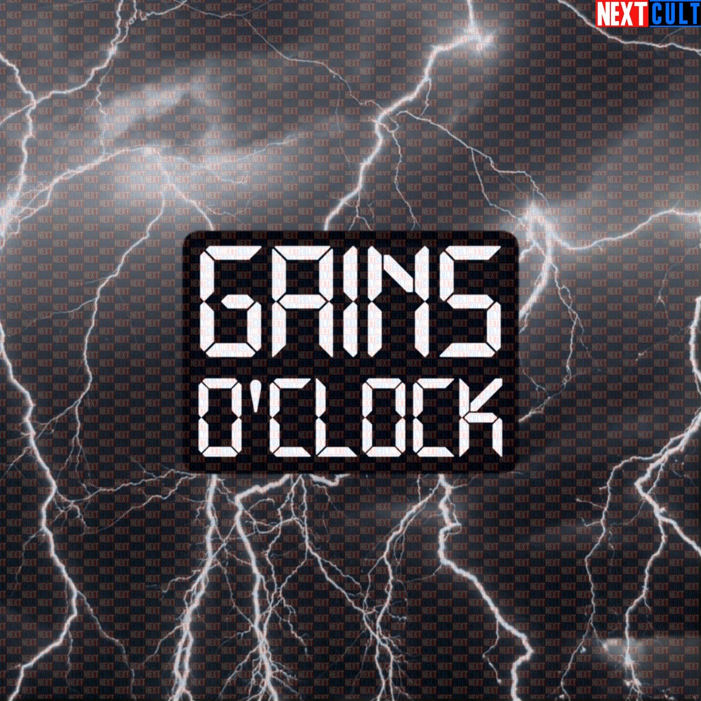 Gains O'Clock Gym Sticker | Funny Workout Decal for Water Bottles & Gym Gear | Fitness Meme Sticker Default Title Bodybuilding Fitness Gym Workout Next Cult Brand