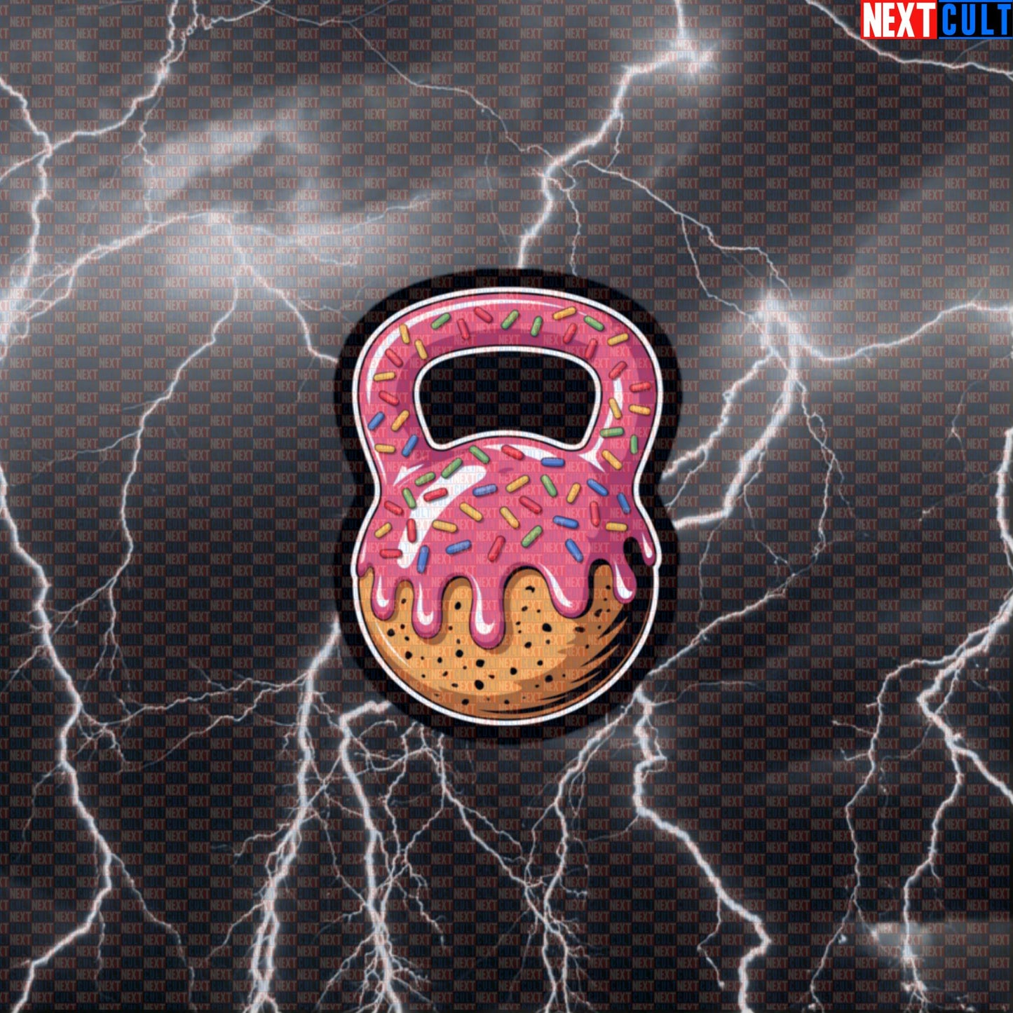 Donut Kettlebell Funny Gym Sticker - Bakery Gains Meme Decal for Water Bottles Default Title Bulking Donuts Fast Food Fitness Gym Kettlebell Workout Next Cult Brand