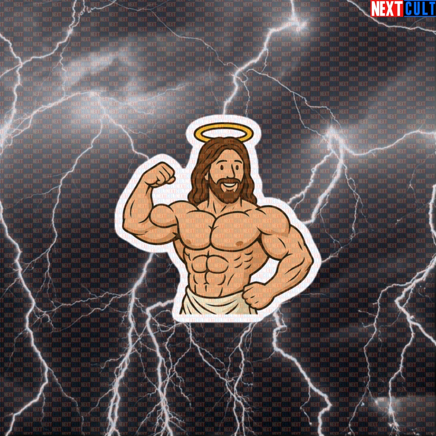 Swoly Spirit Jesus Bodybuilder Funny Gym Sticker | Workout Decal for Lifters Default Title Bodybuilding Easter Fitness Gym Jesus Workout Next Cult Brand
