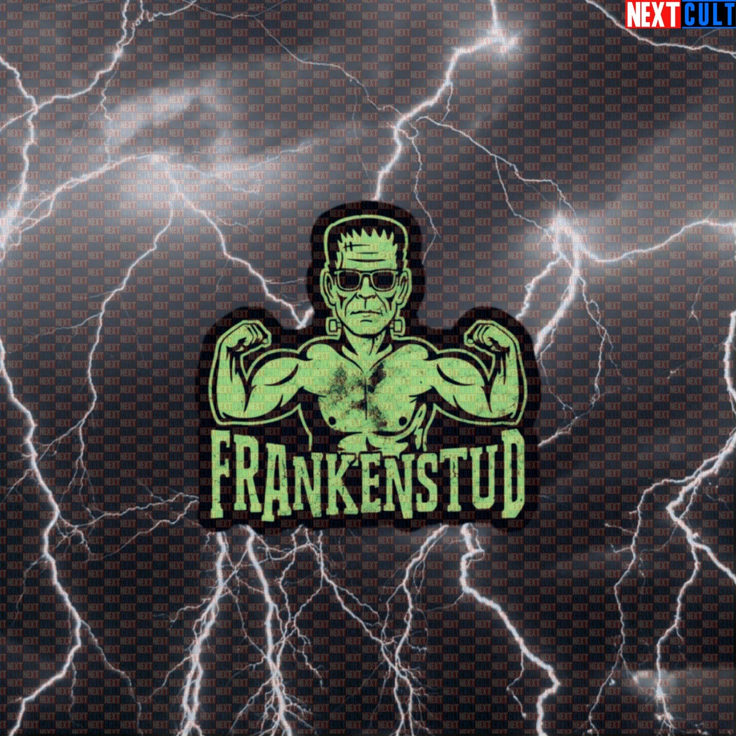 Frankenstud Funny Gym Sticker - Halloween Bodybuilding Meme Decal for Water Bottles & Gym Gear Default Title Bodybuilding Films Fitness Gym Halloween Workout Next Cult Brand