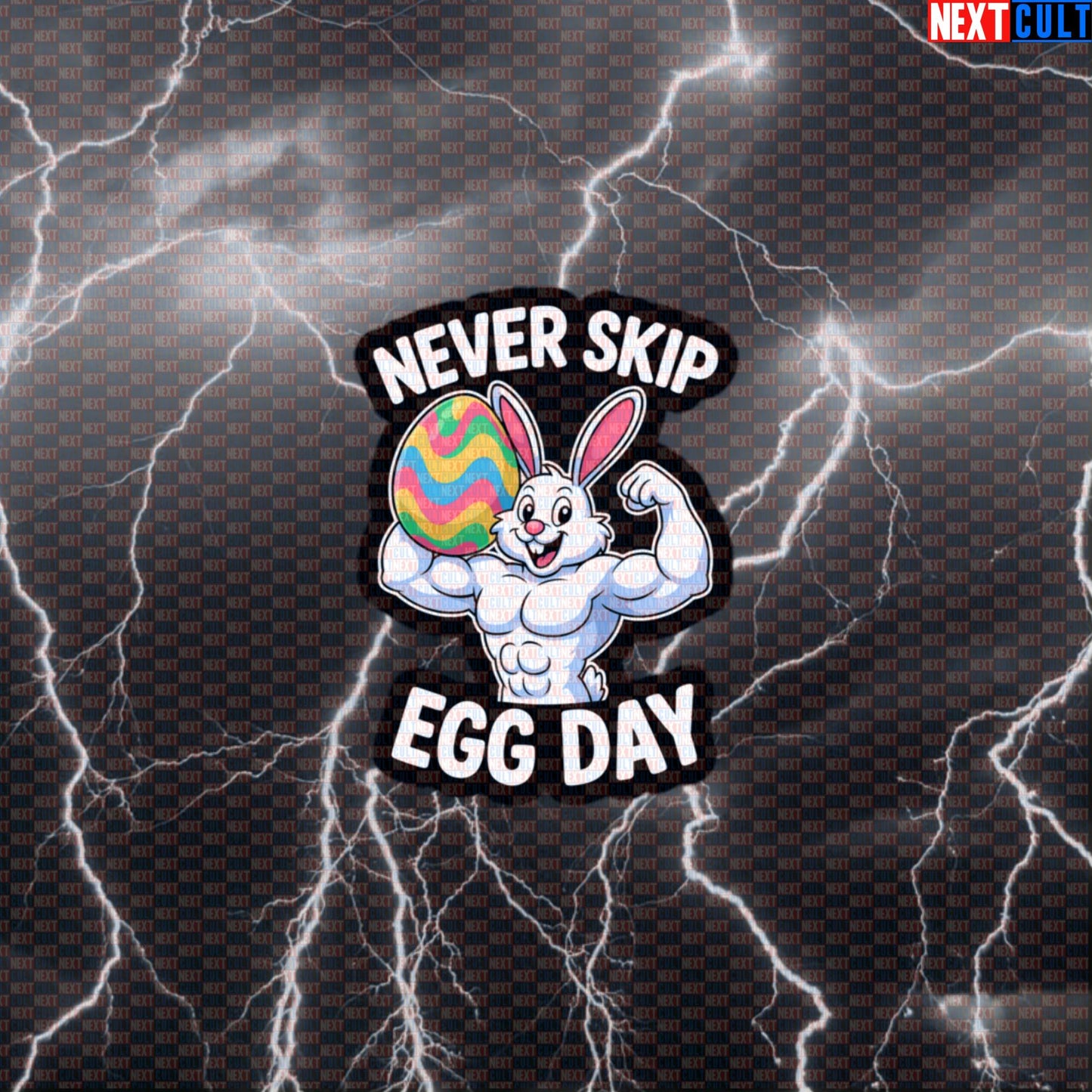 Never Skip Egg Day Funny Gym Sticker | Swole Bunny Easter Workout Decal for Lifters Default Title Bodybuilding Easter Fitness Gym Workout Next Cult Brand