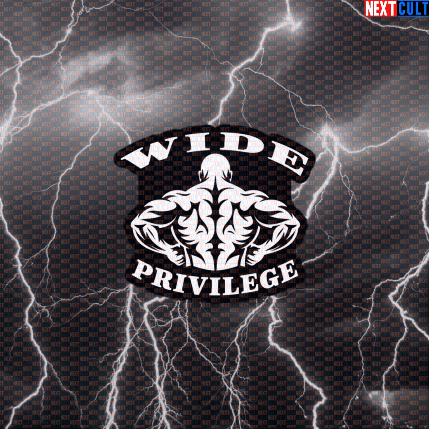 Wide Privilege Funny Gym Sticker - Wide Back Meme Decal for Water Bottles & Gym Gear Default Title Bodybuilding Fitness Gym Workout Next Cult Brand