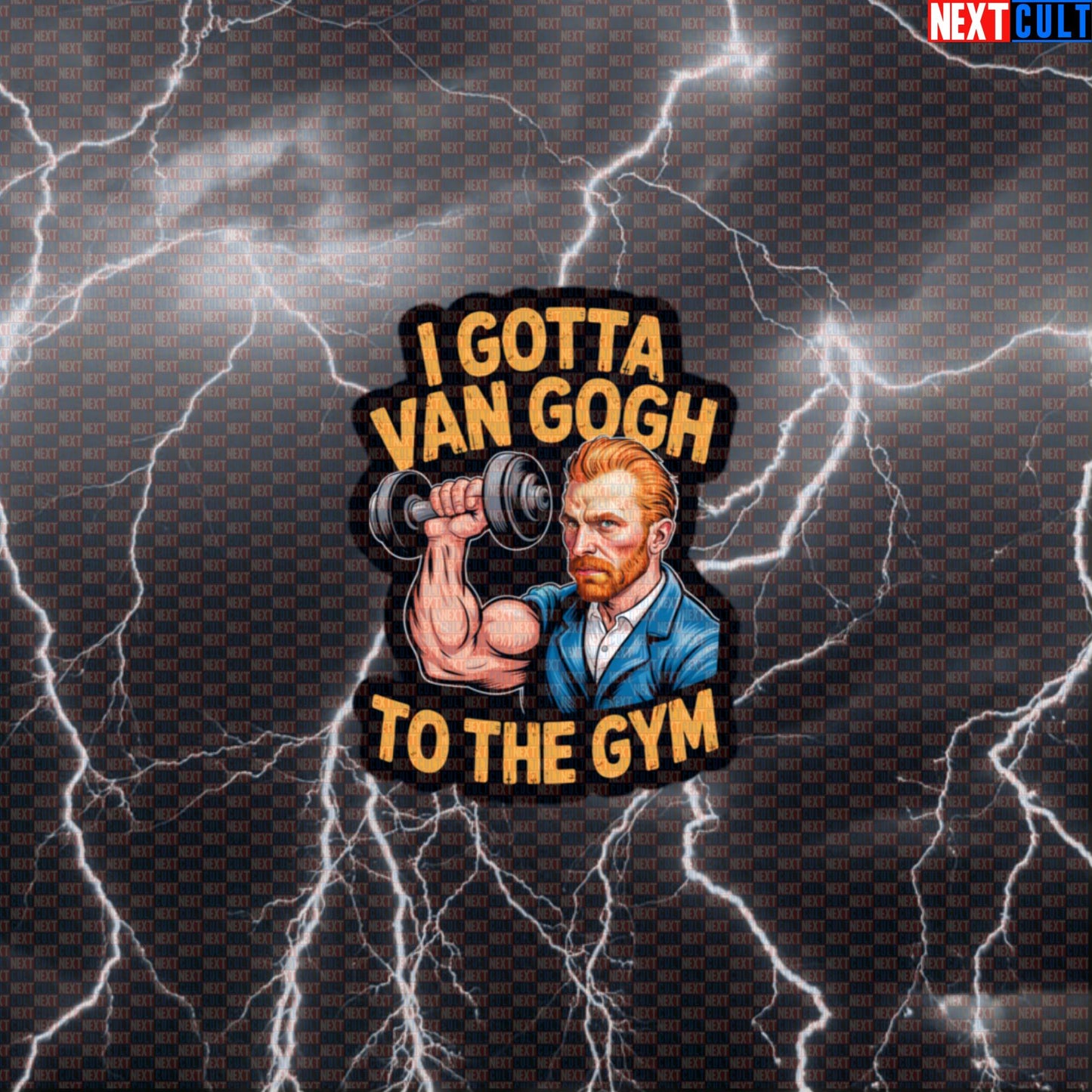 I Gotta Van Gogh To The Gym Funny Sticker - Van Gogh Gym Art Meme Decal for Water Bottles Default Title Art Bodybuilding Fitness Gym Workout Next Cult Brand