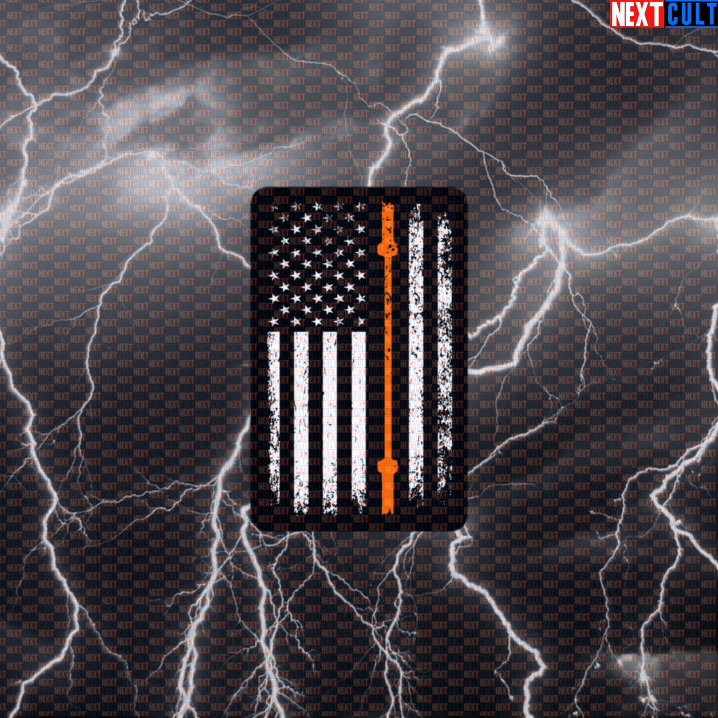 Thin Orange Line Barbell Flag Decal | Patriotic Gym Sticker for SAR Honor & Gains Default Title Stickers 4th of July Fitness Gym Powerlifting Workout Next Cult Brand