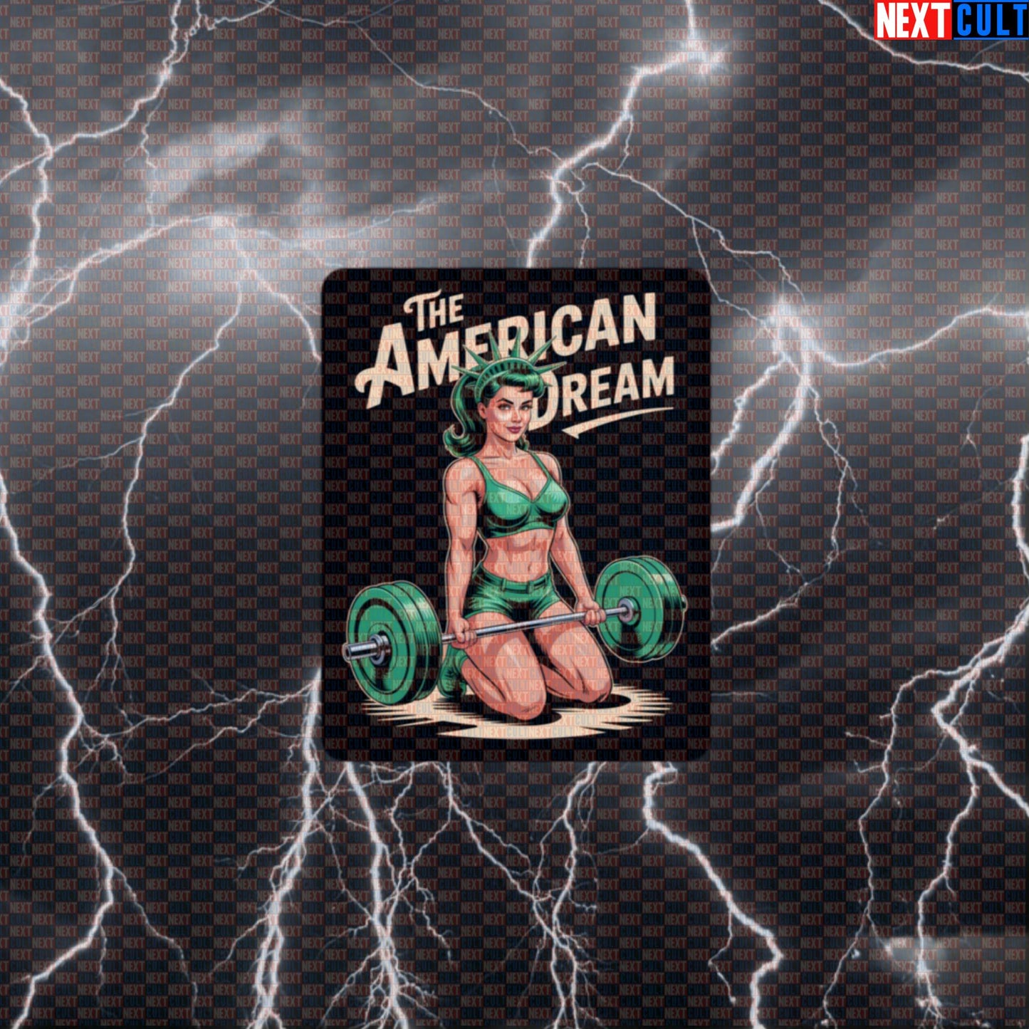American Dream Funny Patriotic Gym Sticker - 4th of July Statue of Liberty Meme Decal Default Title 4th of July Fitness Gym Leg Day Statue of Liberty Workout Next Cult Brand