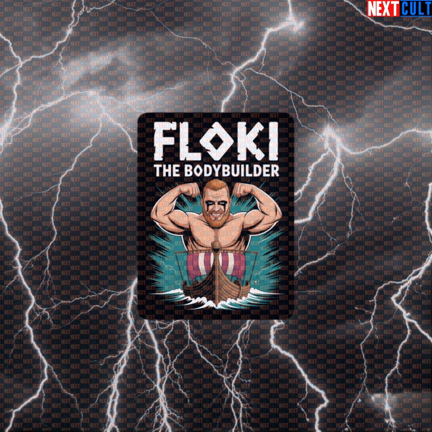 Floki The Bodybuilder Funny Gym Sticker - Viking Workout Decal Norse Meme for Gym Gear Default Title Bodybuilding Fitness Gym TV Vikings Workout Next Cult Brand