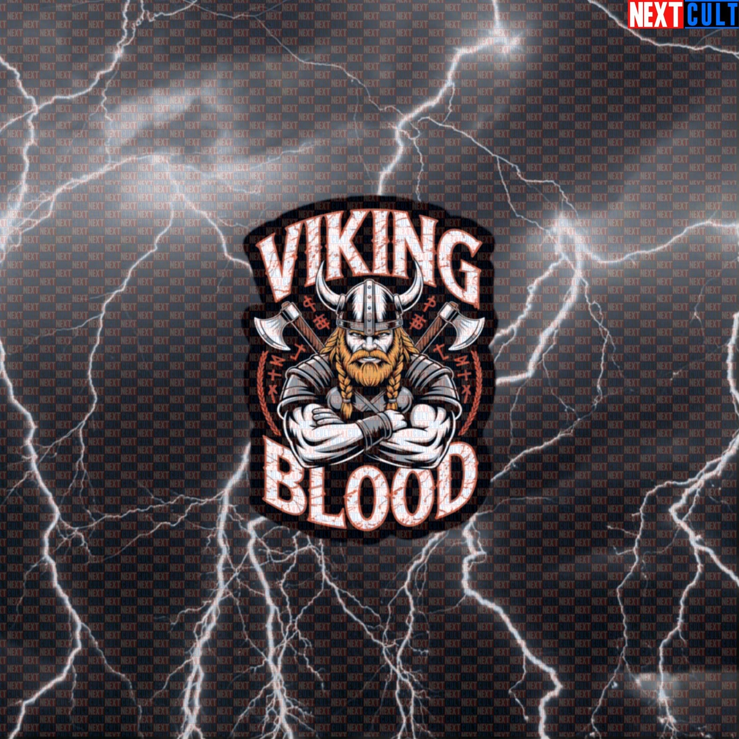 Viking Blood Funny Gym Sticker - Norse Warrior Workout Decal for Water Bottles & Gym Gear Default Title Bodybuilding Fitness Gym Vikings Workout Next Cult Brand