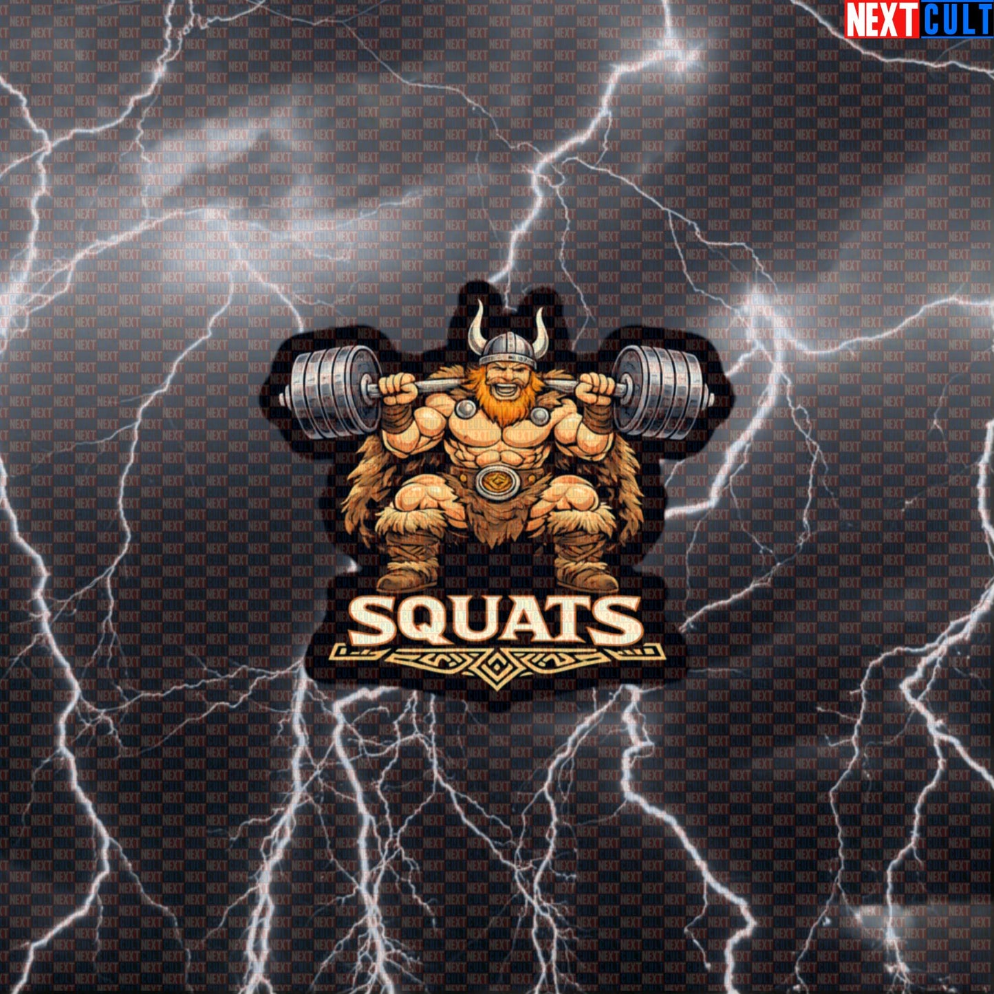 Viking Squats Funny Gym Sticker - Norse Workout Meme Decal for Water Bottles & Gym Gear Default Title Bodybuilding Fitness Gym Leg Day Powerlifting Vikings Workout Next Cult Brand