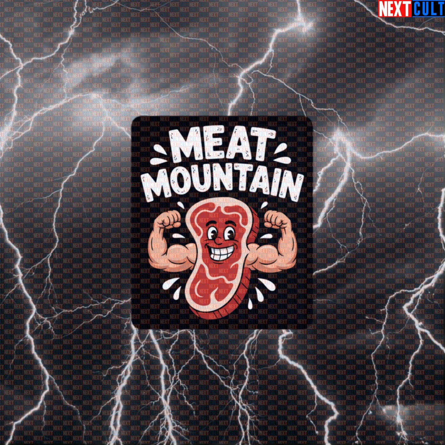 Meat Mountain Funny Gym Sticker - Gymbro Workout Decal for Water Bottles & Gym Bags Default Title Stickers Bodybuilding Fast Food Fitness Gym Workout Next Cult Brand