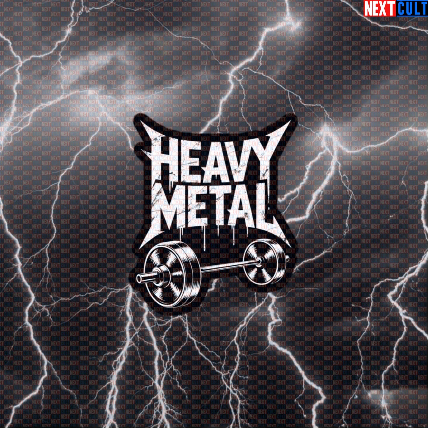 Heavy Metal Funny Gym Sticker - Rock & Barbell Decal for Water Bottles & Gym Lockers Default Title Stickers Next Cult Brand
