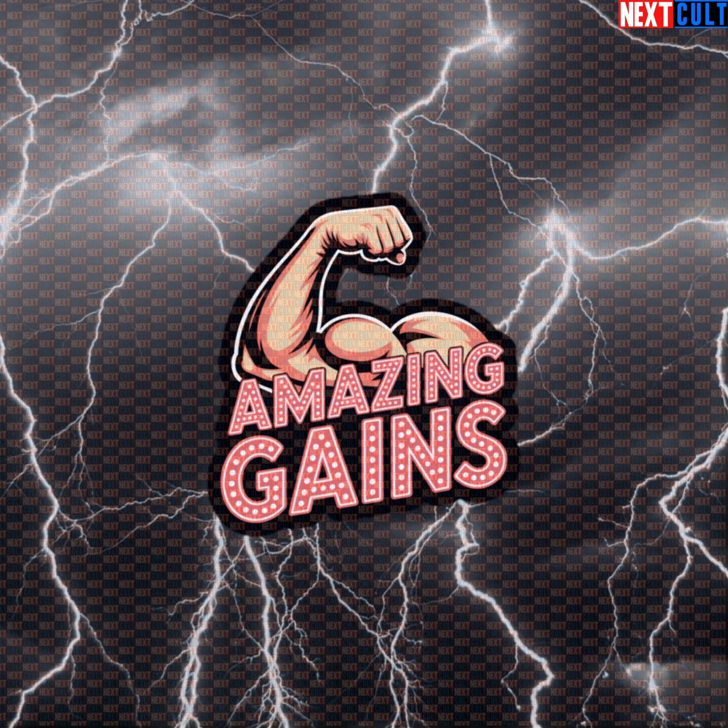 Amazing Gains Funny Gym Sticker - Elvis Presley Rock & Roll Meme Decal for Gym Gear Default Title Stickers Next Cult Brand