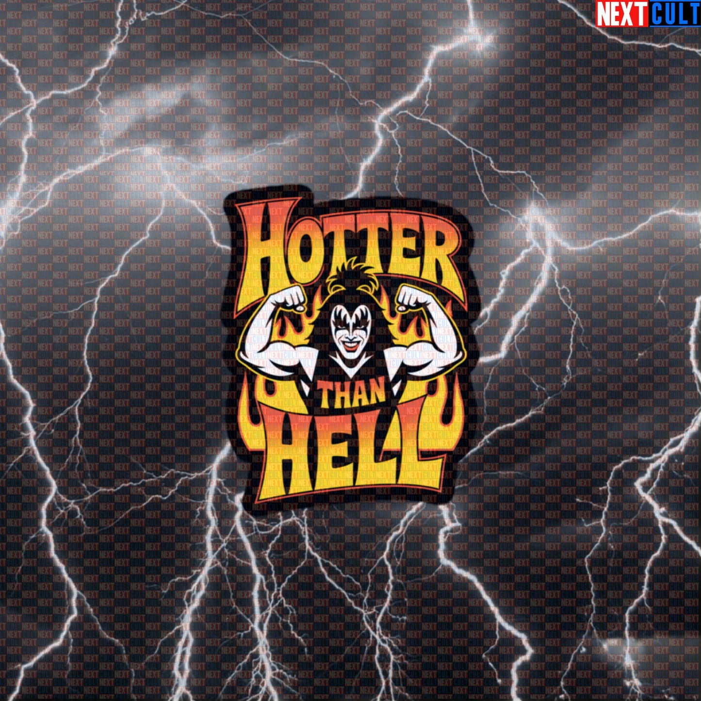 Hotter Than Hell Funny Gym Sticker - KISS Rock Music Decal for Water Bottles & Gym Gear Default Title Stickers Bodybuilding Fitness Gym KISS Rock Music Workout Next Cult Brand