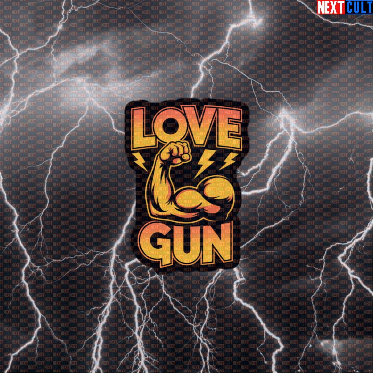 Love Gun Big Biceps Funny Gym Sticker - KISS Rock Music Workout Decal for Gym Gear Default Title Stickers Bodybuilding Fitness Gym KISS Rock Music Workout Next Cult Brand