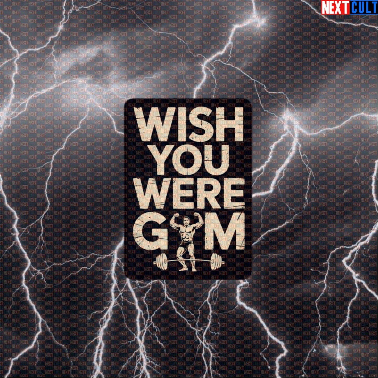 Wish You Were Gym Pink Floyd Sticker - Funny Gym Meme Decal for Water Bottles & Gym Lockers Default Title Stickers Bodybuilding Fitness Gym Pink Floyd Powerlifting Rock Music Workout Next Cult Brand