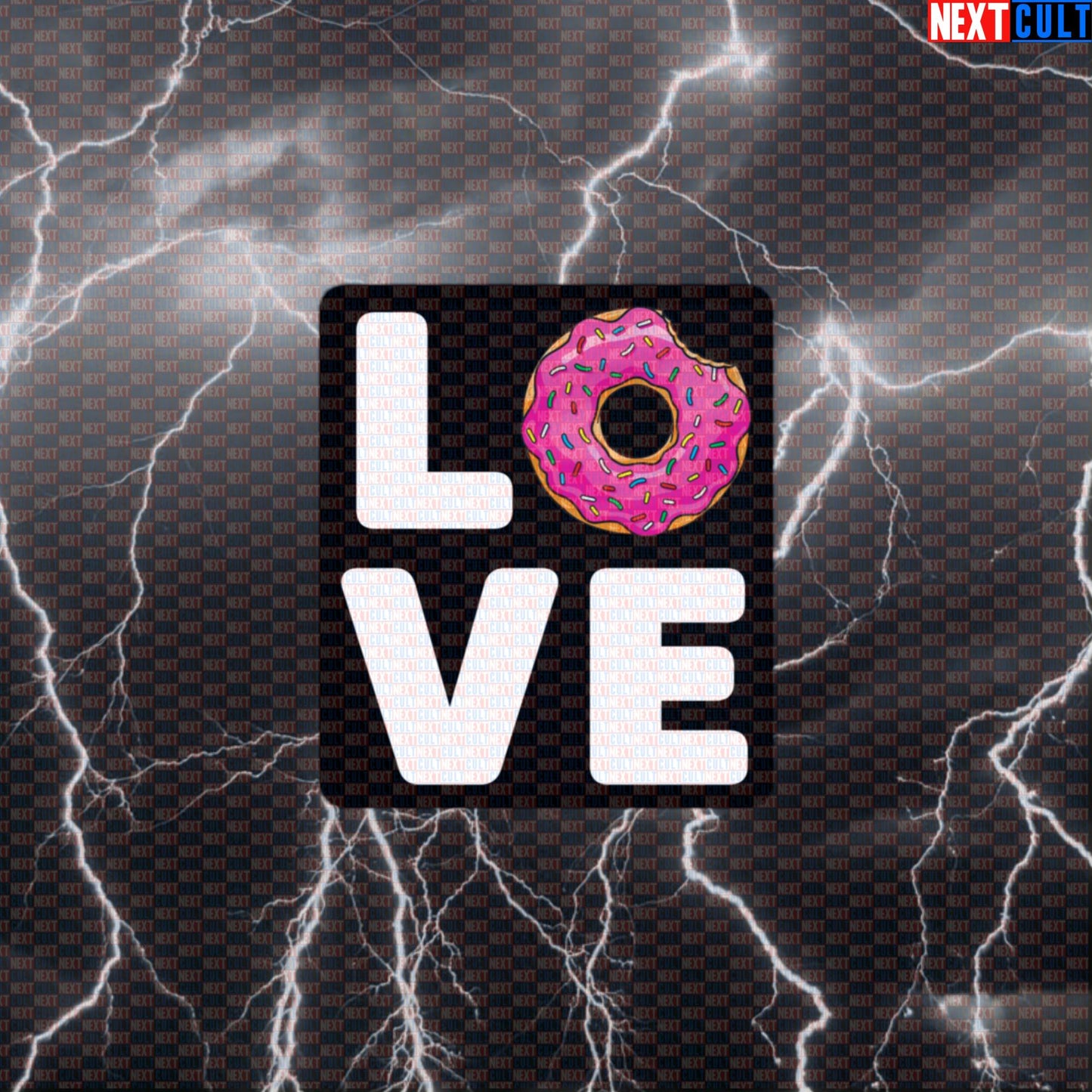 I Love Donuts Funny Gym Sticker - Valentine's Day Fitness Donut Decal for Gym Gear Default Title Stickers Bodybuilding Bulking Donuts Fast Food Fitness Gym Valentine's Day Workout Next Cult Brand