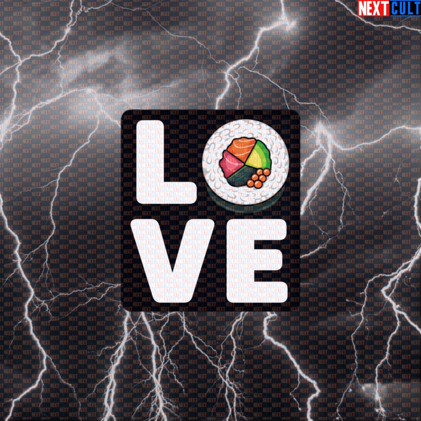 Loving Sushi Gym Meme Sticker | Funny Foodie Workout Decal for Lifters Default Title Stickers Bodybuilding Bulking Fast Food Fitness Gym Valentine's Day Workout Next Cult Brand