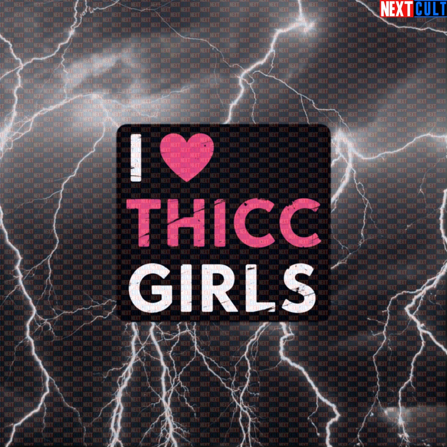 I Love Thicc Girls Funny Valentine's Gym Sticker - Thicc Thighs & Leg Day Meme Decal Default Title Stickers Bodybuilding Fitness Gym Leg Day Valentine's Day Workout Next Cult Brand