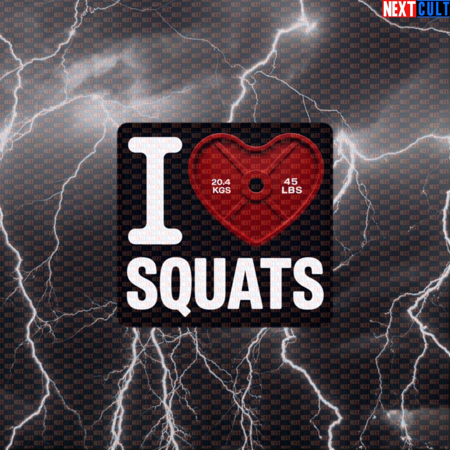 I Love Squats Funny Gym Sticker | Valentine's Leg Day Decal for Water Bottles & Gym Gear Default Title Stickers Bodybuilding Fitness Gym Leg Day Powerlifting Valentine's Day Workout Next Cult Brand