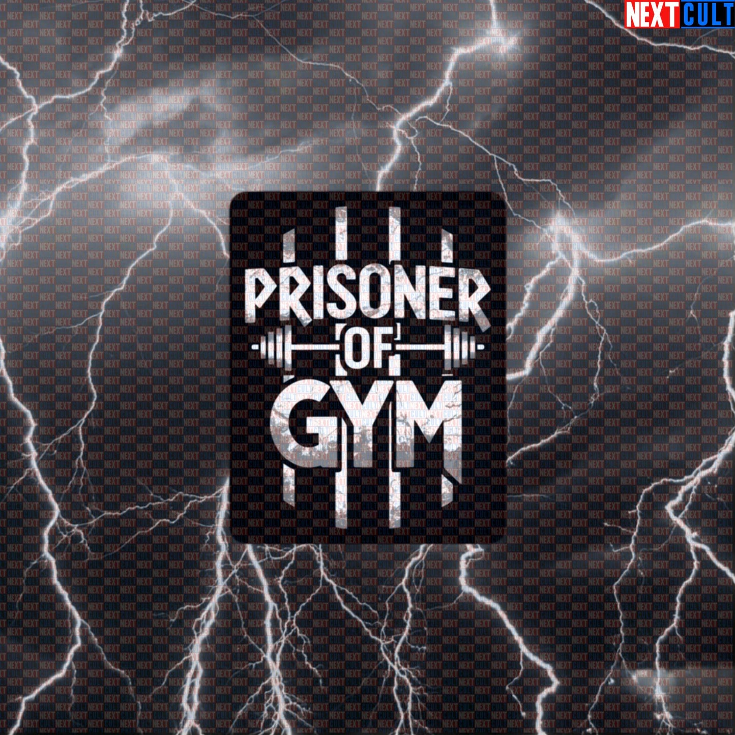 Prisoner of Gym Funny Heavy Metal Gym Sticker Decal for Lifters, Workout Humor Fans & Metalhead Fitness Lifestyle Addicts Default Title Stickers Bodybuilding Fitness Gym Iron Maiden Powerlifting Rock Music Workout Next Cult Brand