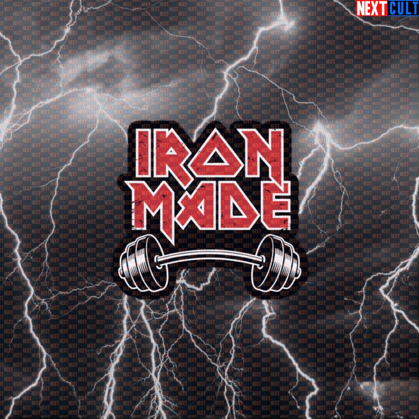 Iron Made Gains Heavy Metal Gym Sticker Decal Funny Gym Sticker for Workout Motivation and Lifter Humor Default Title Stickers Bodybuilding Fitness Gym Iron Maiden Powerlifting Rock Music Workout Next Cult Brand