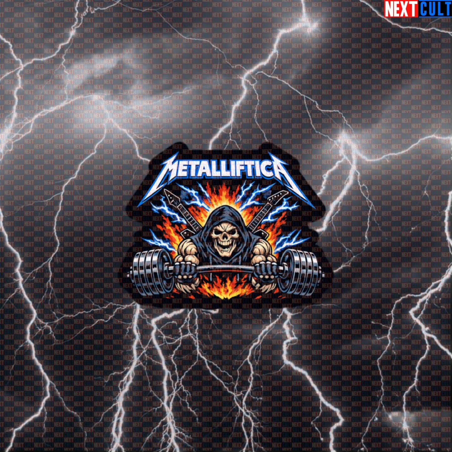 Metalliftica Metallica Heavy Metal Funny Gym Sticker — Rock Music Fitness Bodybuilding Meme Decal for Powerlifting & Lifting Metal Default Title Bodybuilding Fitness Gym Metallica Powerlifting Rock Music Workout Next Cult Brand
