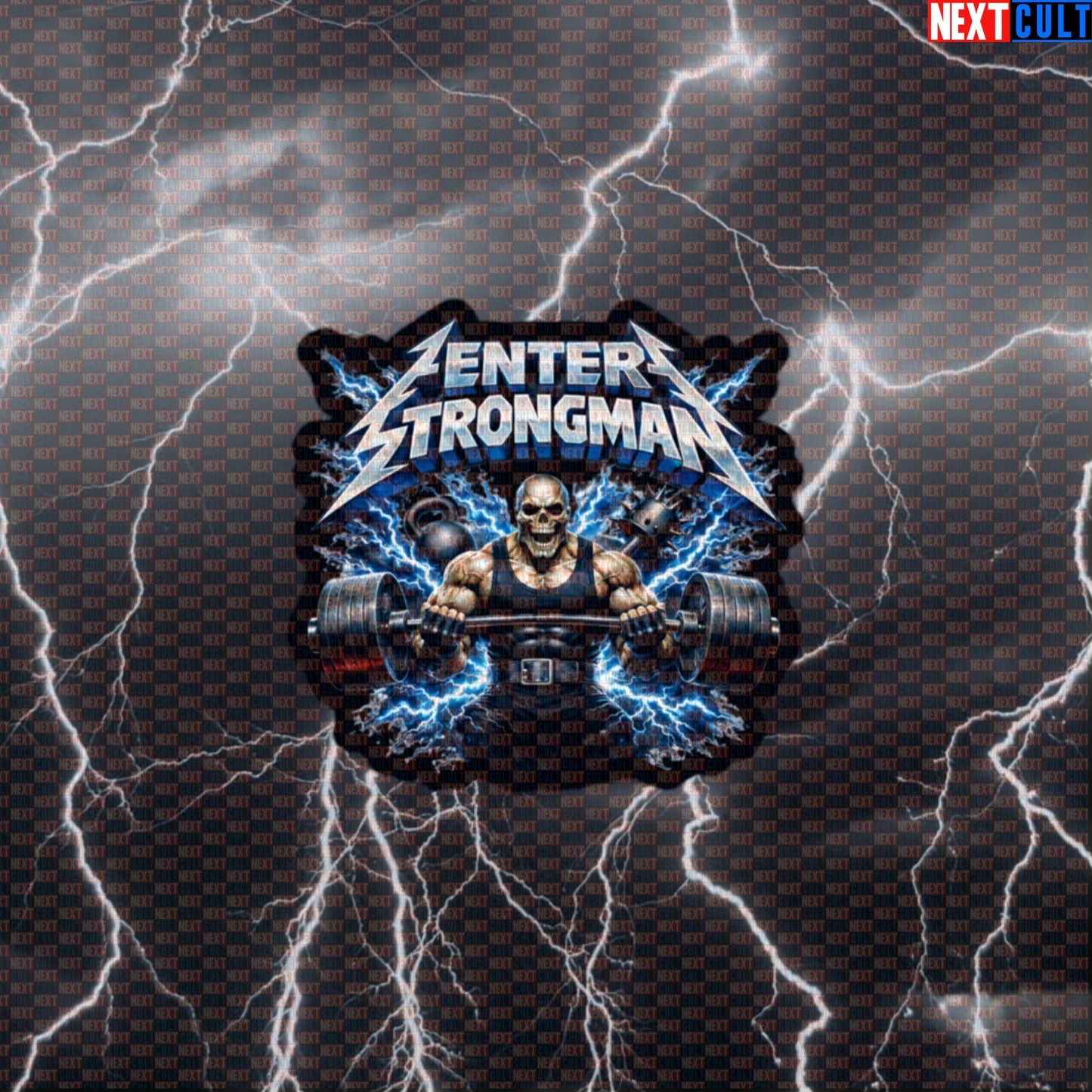 Enter Strongman Funny Gym Sticker Enter Sandman Parody Strongman Metallica Heavy Metal Decal Default Title Fitness Gym Metallica Rock Music Strongman Workout Next Cult Brand