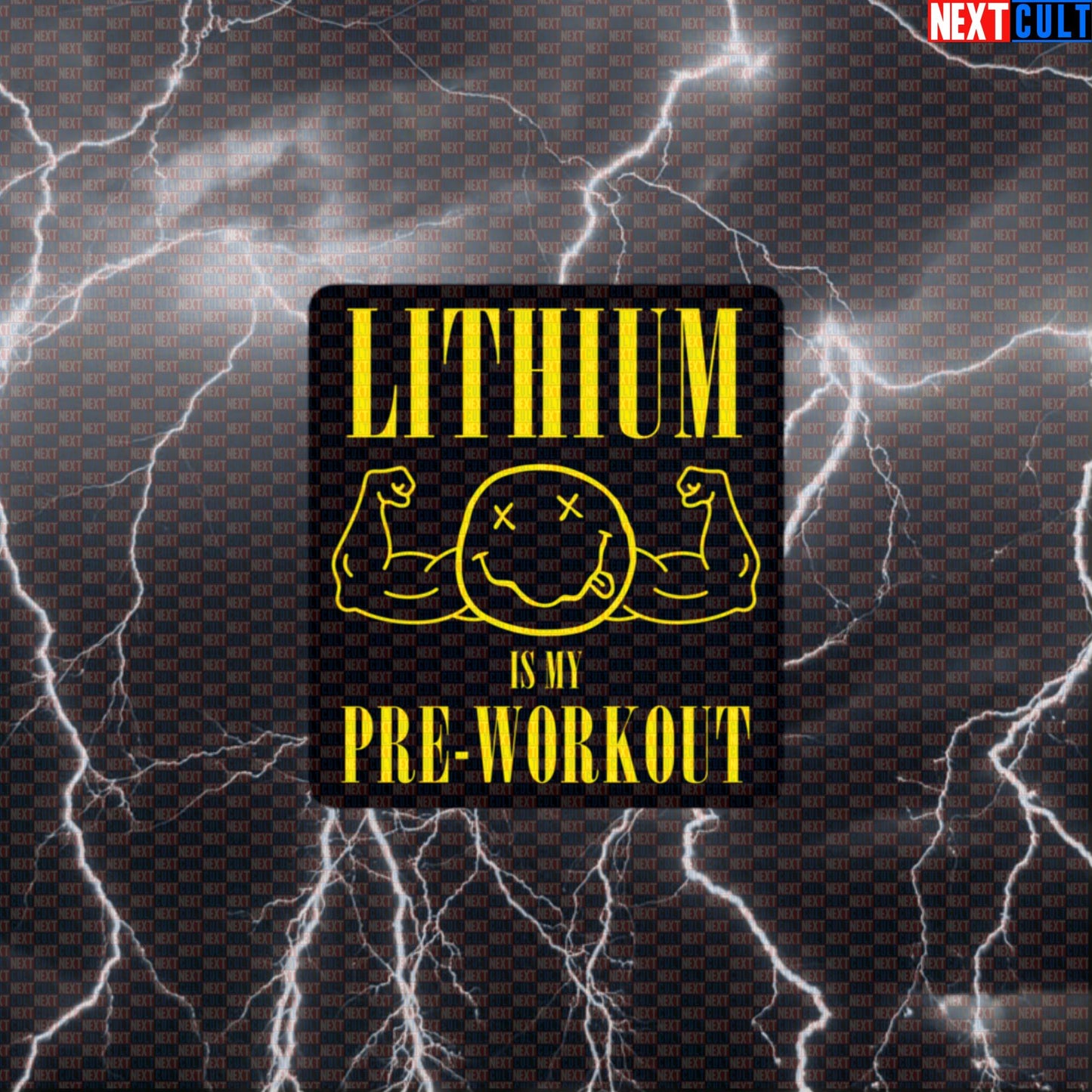 Lithium Is My Pre Workout Funny Gym Sticker Decal for Water Bottles Laptops Gym Gear Default Title Bodybuilding Fitness Gym Nirvana Rock Music Workout Next Cult Brand