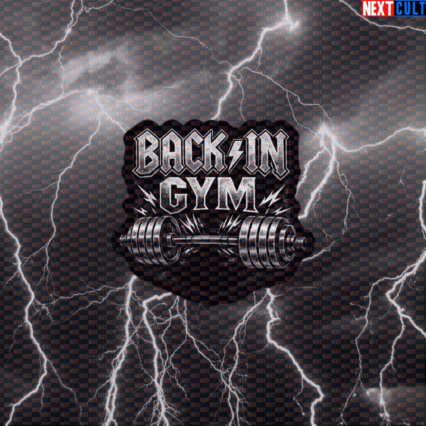Back In Gym Funny Gym Sticker Back In Black Album Cover Parody AC/DC Heavy Metal Workout Decal Default Title Stickers AC/DC Bodybuilding Fitness Gym Powerlifting Rock Music Workout Next Cult Brand