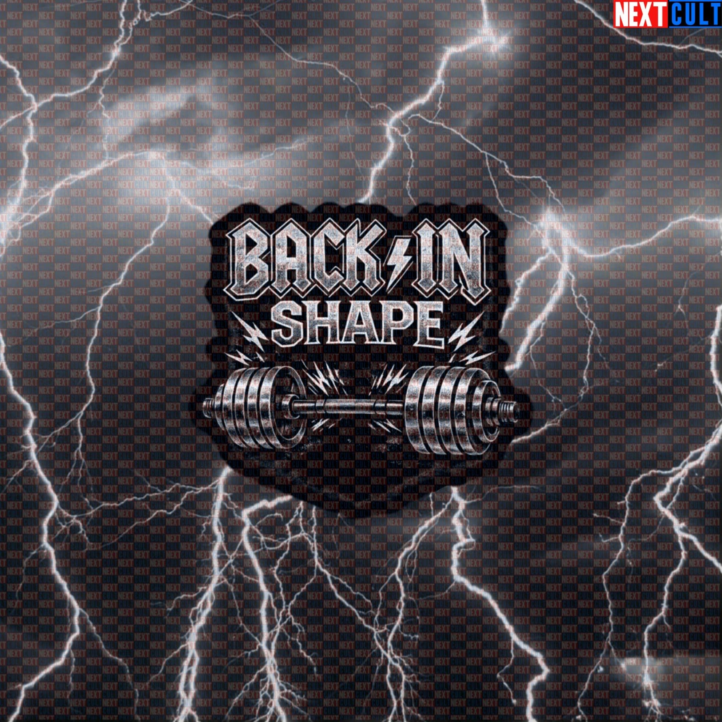 Back In Shape Funny Gym Sticker Back In Black Album Cover Parody AC/DC Heavy Metal Workout Decal Default Title Stickers AC/DC Bodybuilding Fitness Gym Powerlifting Rock Music Workout Next Cult Brand
