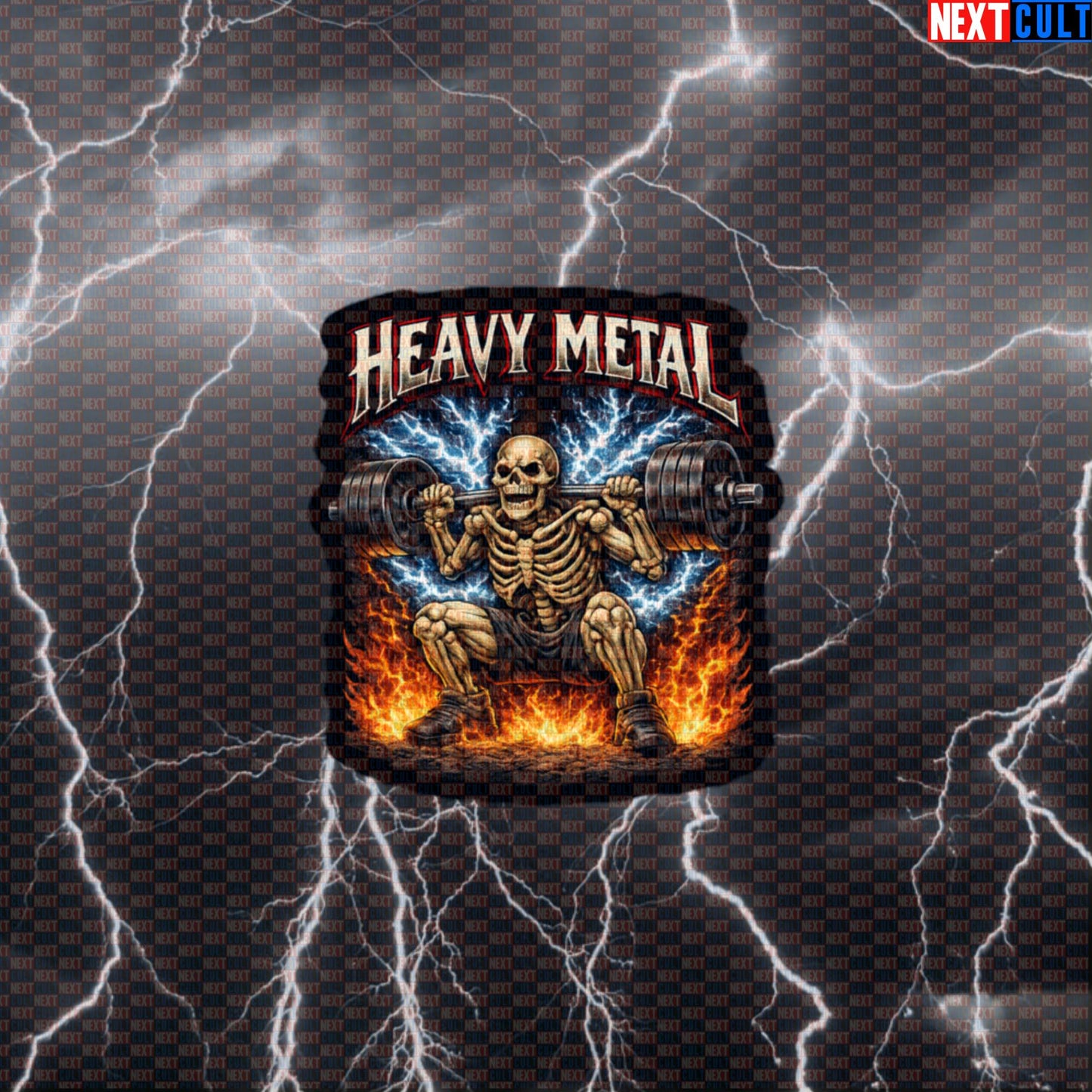 Heavy Metal Squats Funny Gym Sticker Skeleton Squat Decal for Lifters Default Title Stickers Bodybuilding Fitness Gym Leg Day Powerlifting Rock Music Workout Next Cult Brand