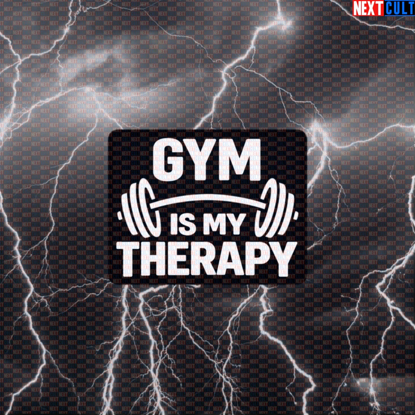 Gym Is My Therapy Funny Gym Sticker Decal for Water Bottles Laptops Workout Gear Default Title Bodybuilding Fitness Gym Powerlifting Workout Next Cult Brand