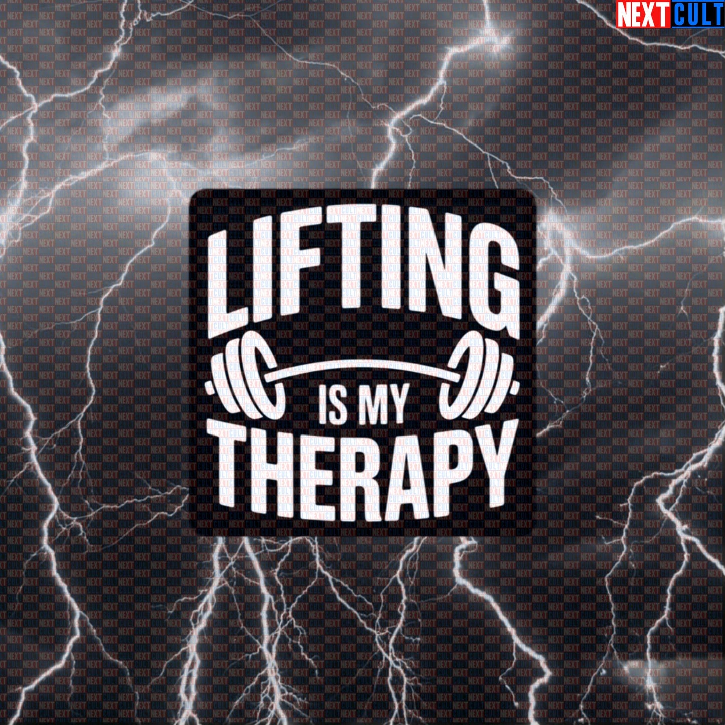 Lifting Is My Therapy Funny Gym Sticker – Workout Fitness Lifting Bodybuilding Powerlifting Meme Decal Default Title Bodybuilding Fitness Gym Powerlifting Workout Next Cult Brand