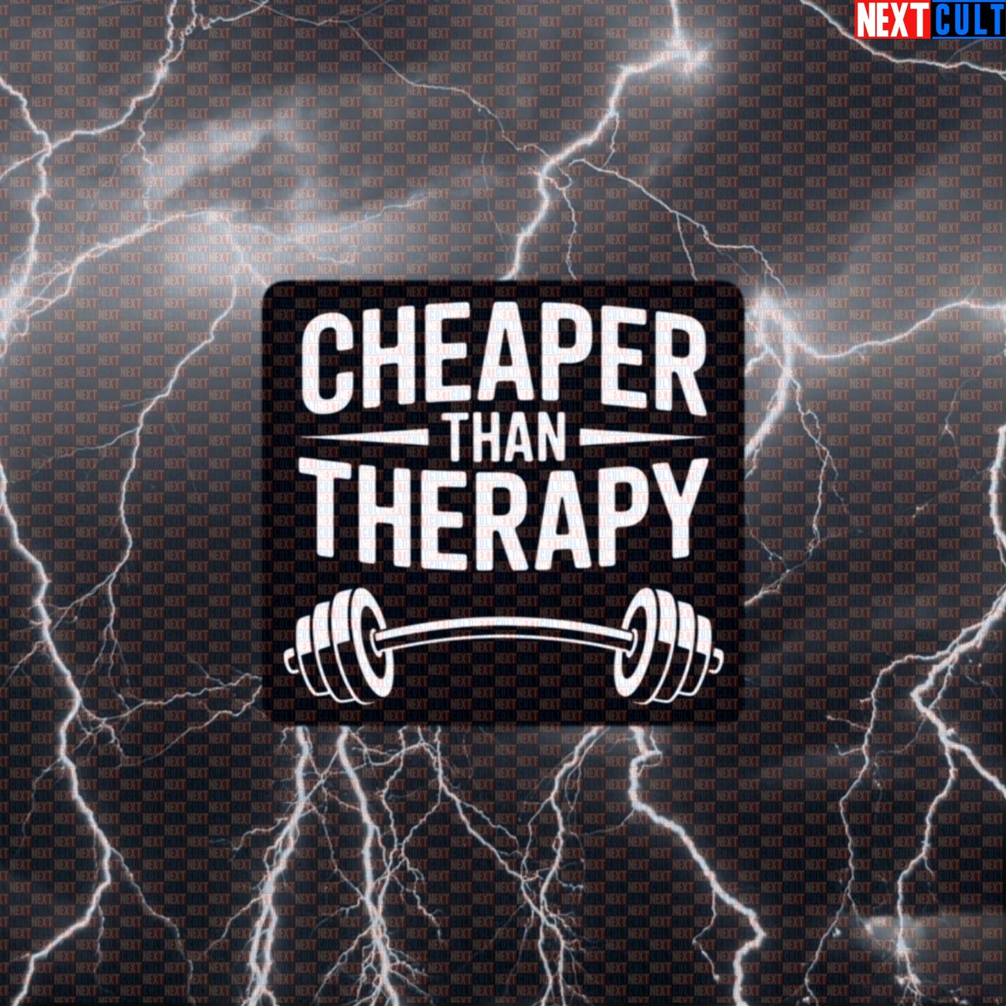 Gym Is Cheaper Than Therapy Funny Gym Sticker Decal for Water Bottles Laptops Workout Gear Fitness Meme Fans Default Title Bodybuilding Fitness Gym Powerlifting Workout Next Cult Brand