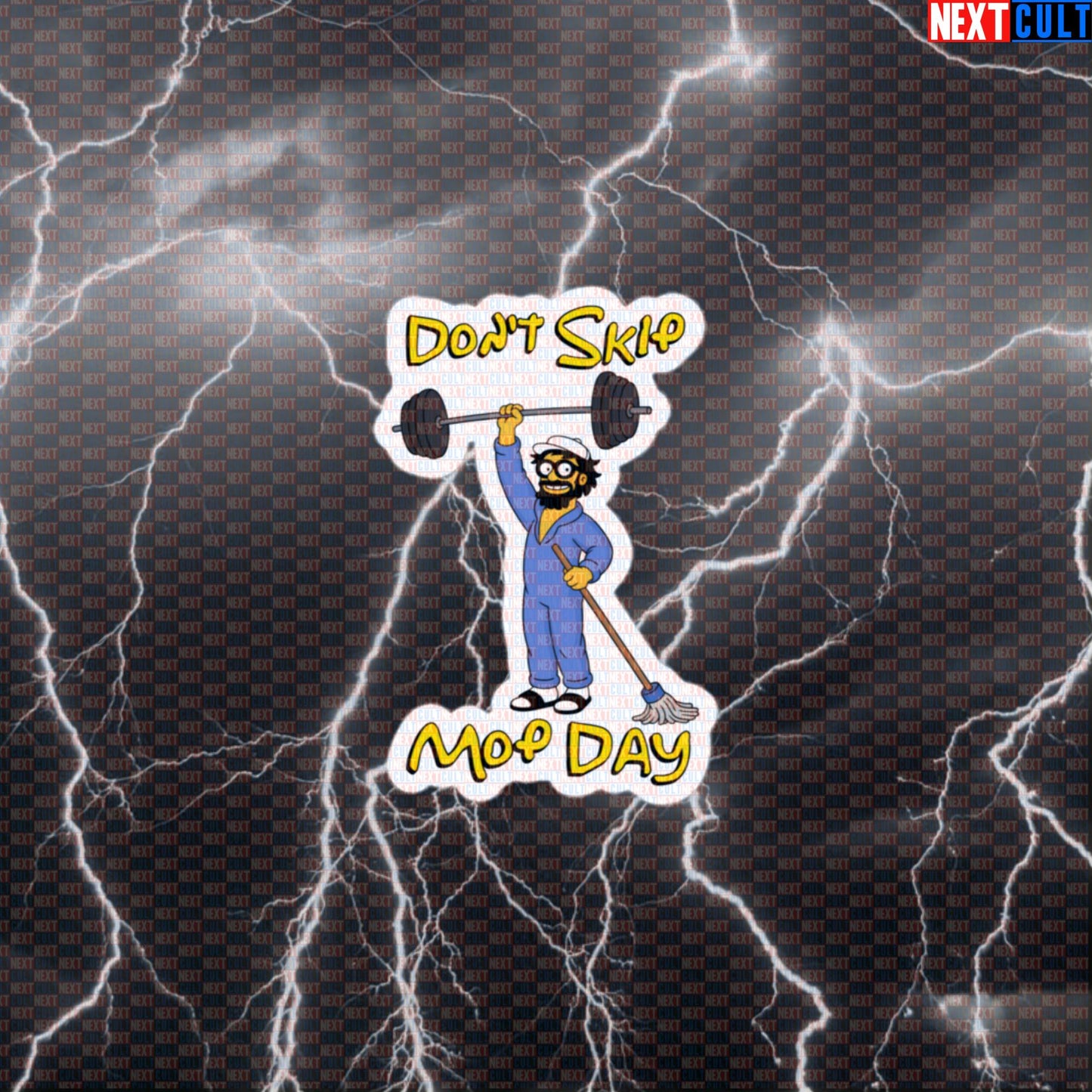 Don’t Skip Mop Day Anatoly Funny Gym Sticker Decal for Water Bottles Laptops Gym Meme Fans Default Title Anatoly Bodybuilding Fitness Gym Powerlifting Workout Next Cult Brand