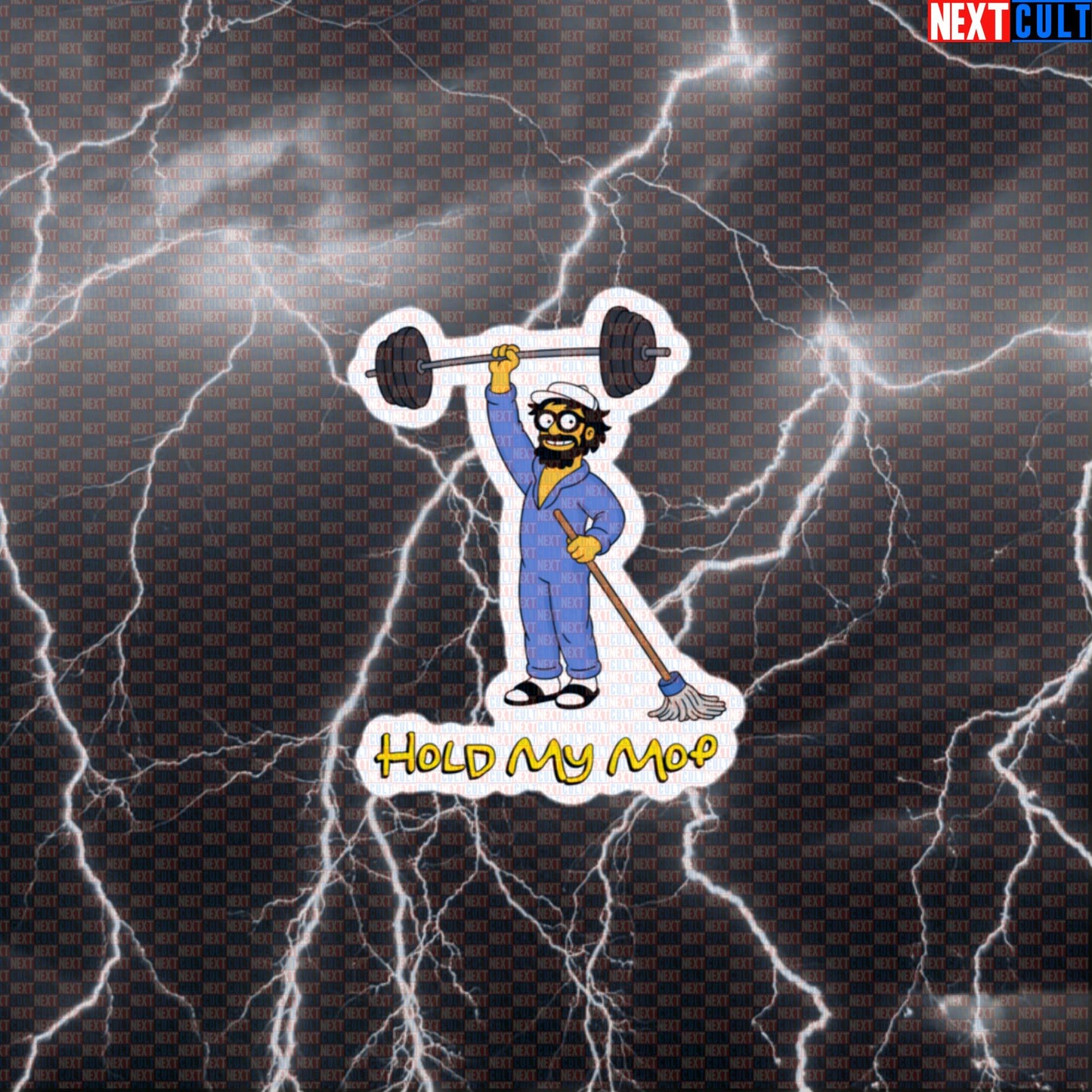 Hold My Mop Funny Gym Sticker Anatoly Meme Decal Workout Sticker for Water Bottles Laptops Gym Gear Default Title Anatoly Bodybuilding Gym Powerlifting Workout Next Cult Brand